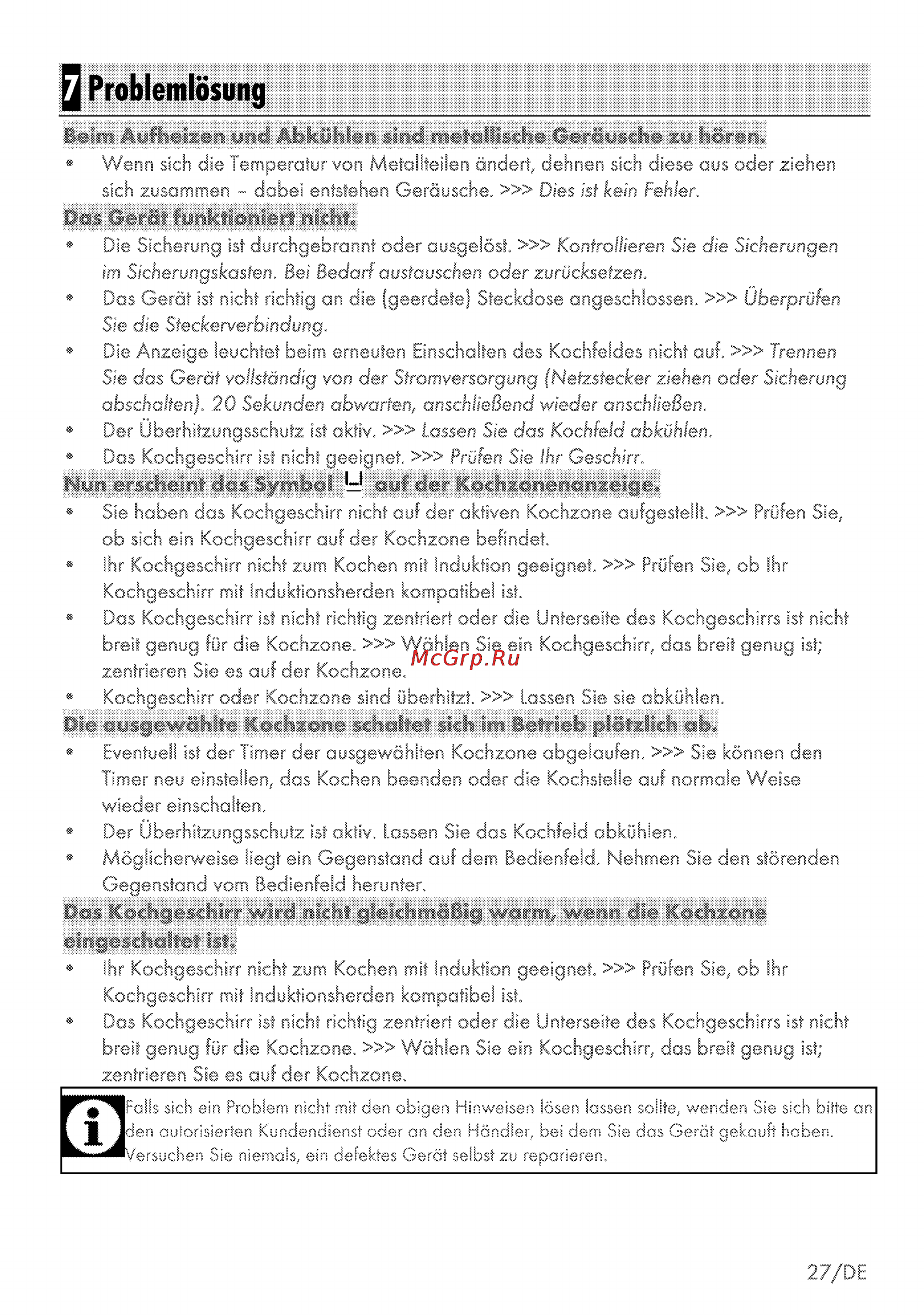 Grundig GIEI 635410 X [27/52] Q problemlösung