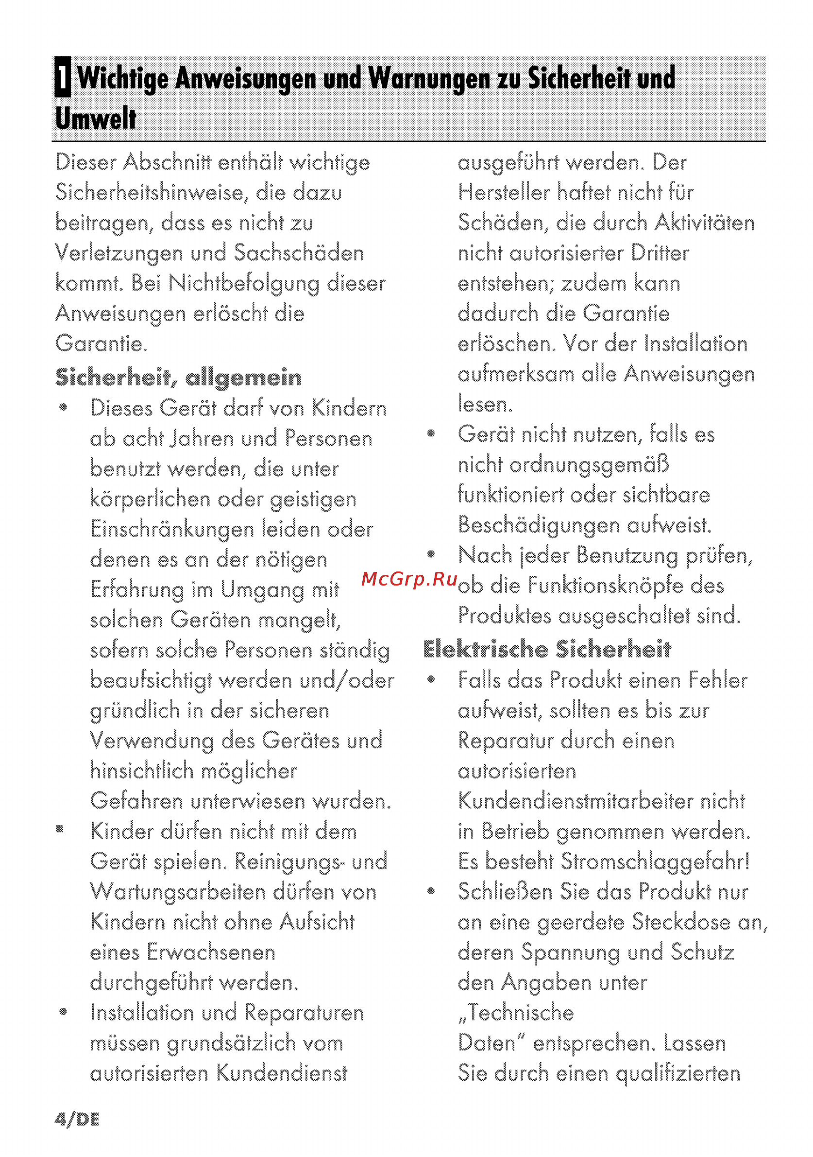 Grundig GIEI 635410 X [4/52] Q wichtige anweisungen und warnungen zu sicherheit und