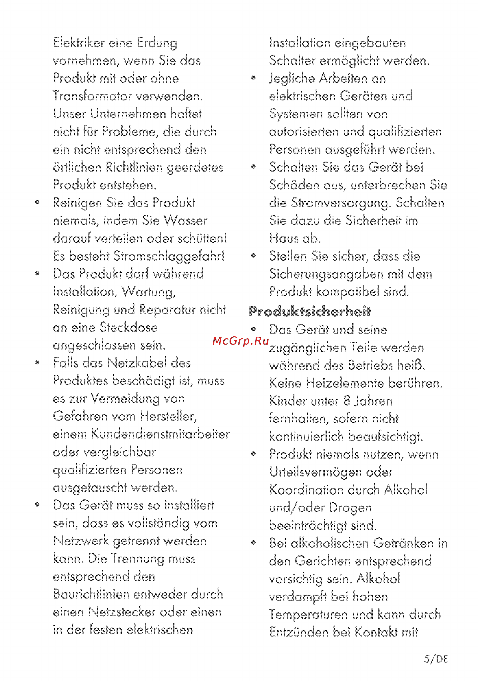 Grundig GIEI 635410 X [5/52] Produktsicherheit