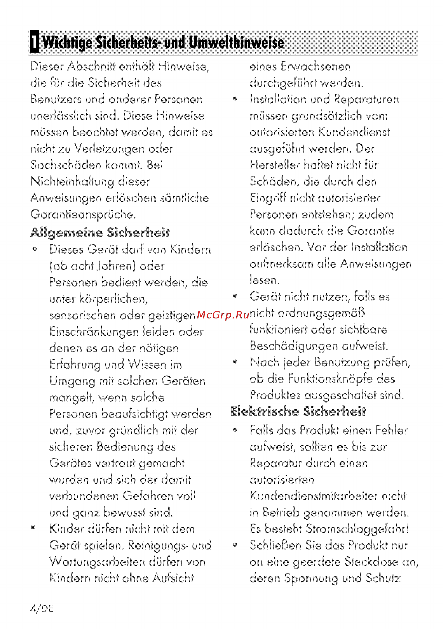 Grundig GIEI 635880 X [4/56] Wichtige sicherheits und umwelthinweise