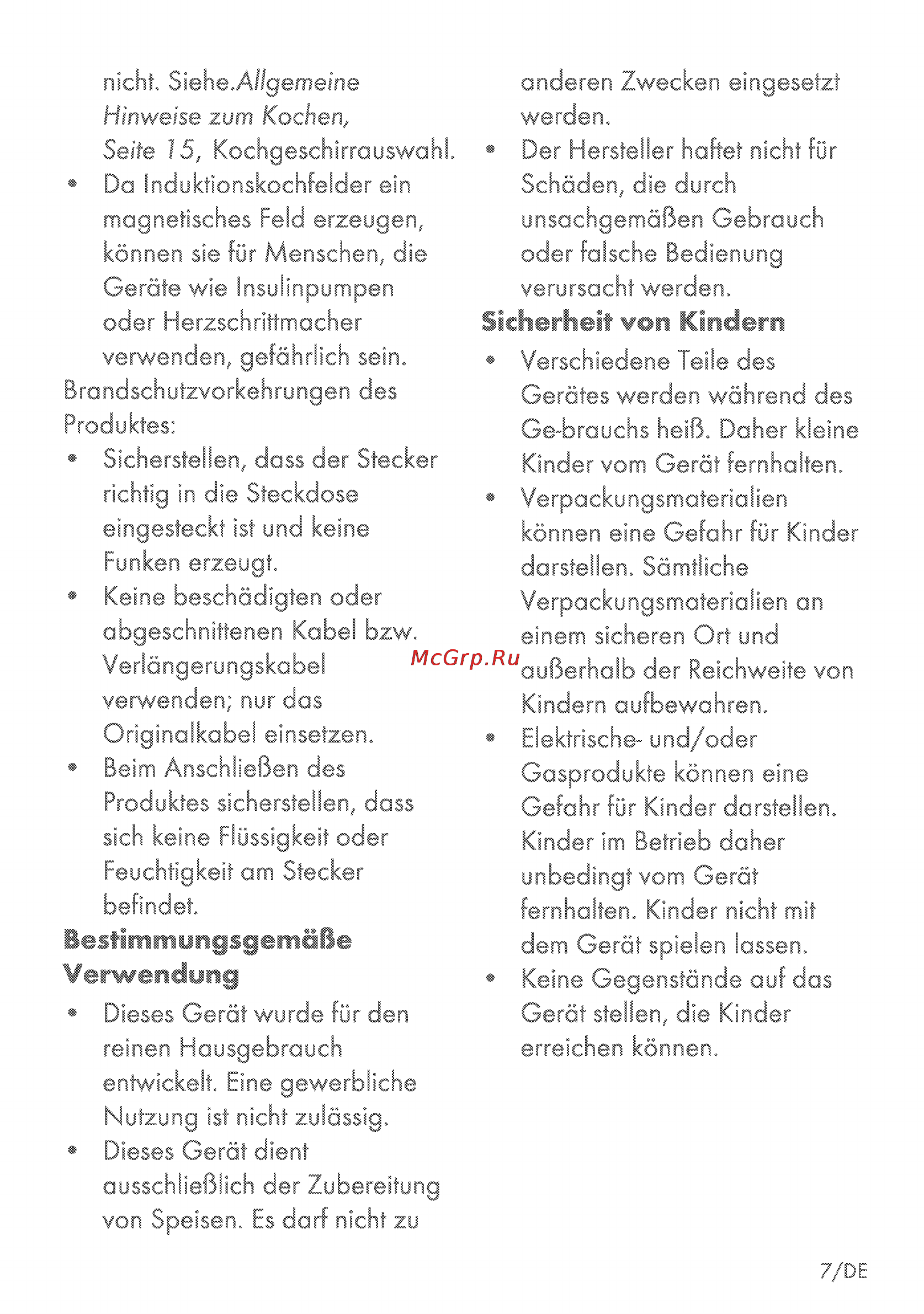 Grundig GIEI 635880 X [7/56] Bestimmungsgemäße verwendung