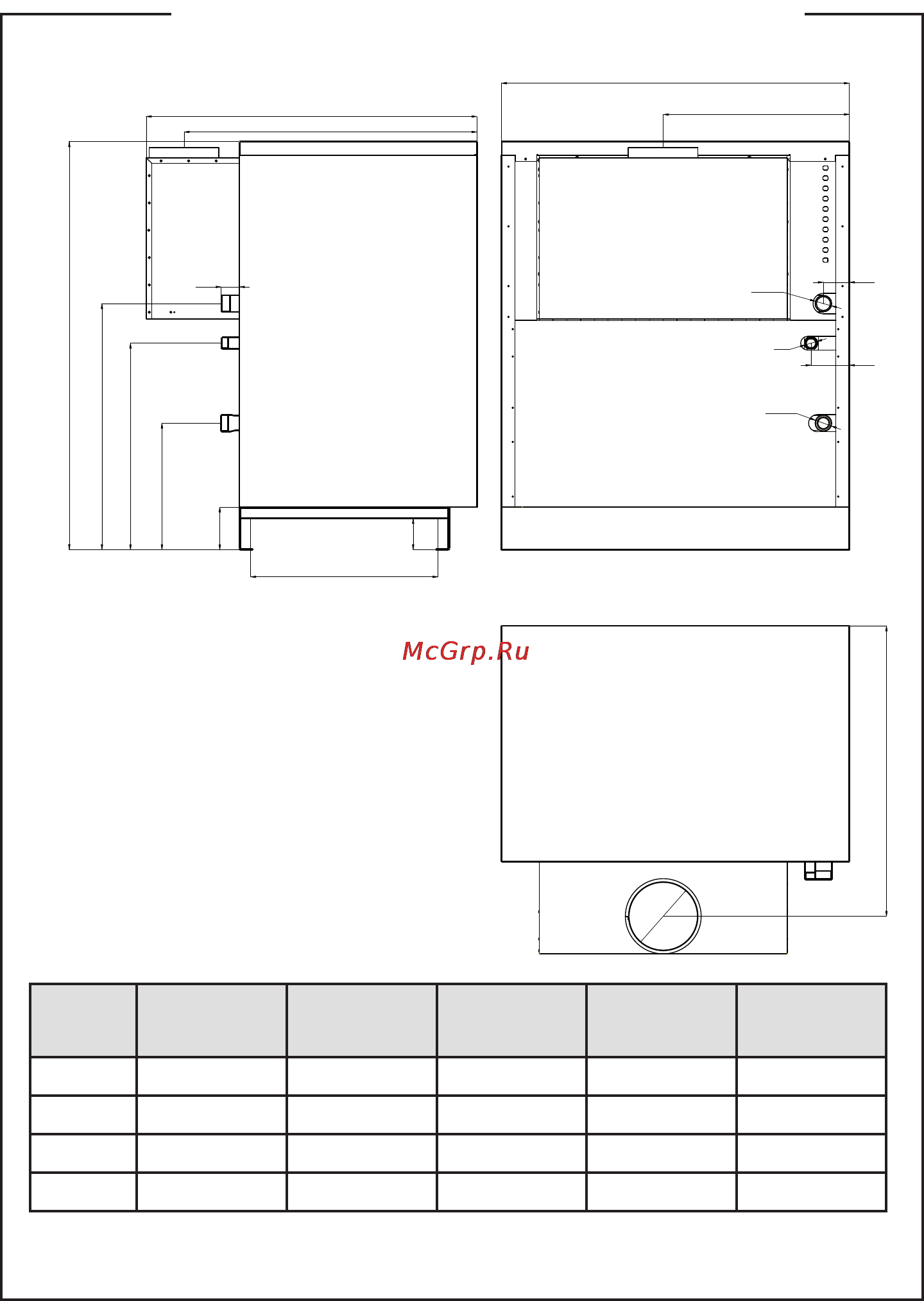 Protherm ГРИЗЛИ KLO [8/44] Основные и присоединительные размеры котла