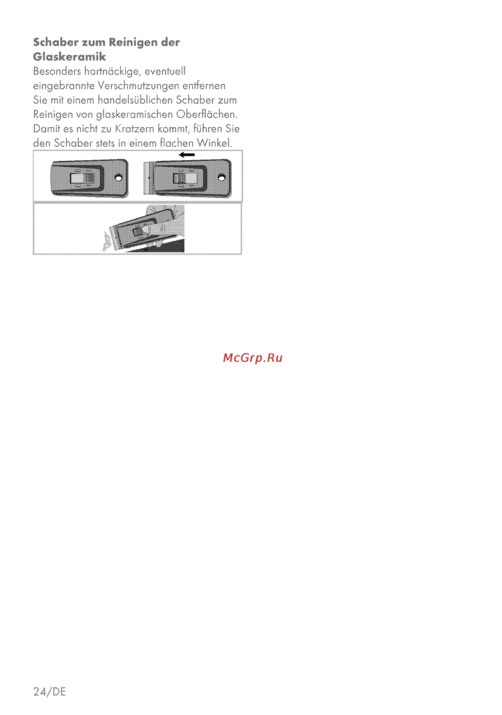 Grundig GIEV 323210 E [24/48] Schaber zam reisigen der glaskeramik