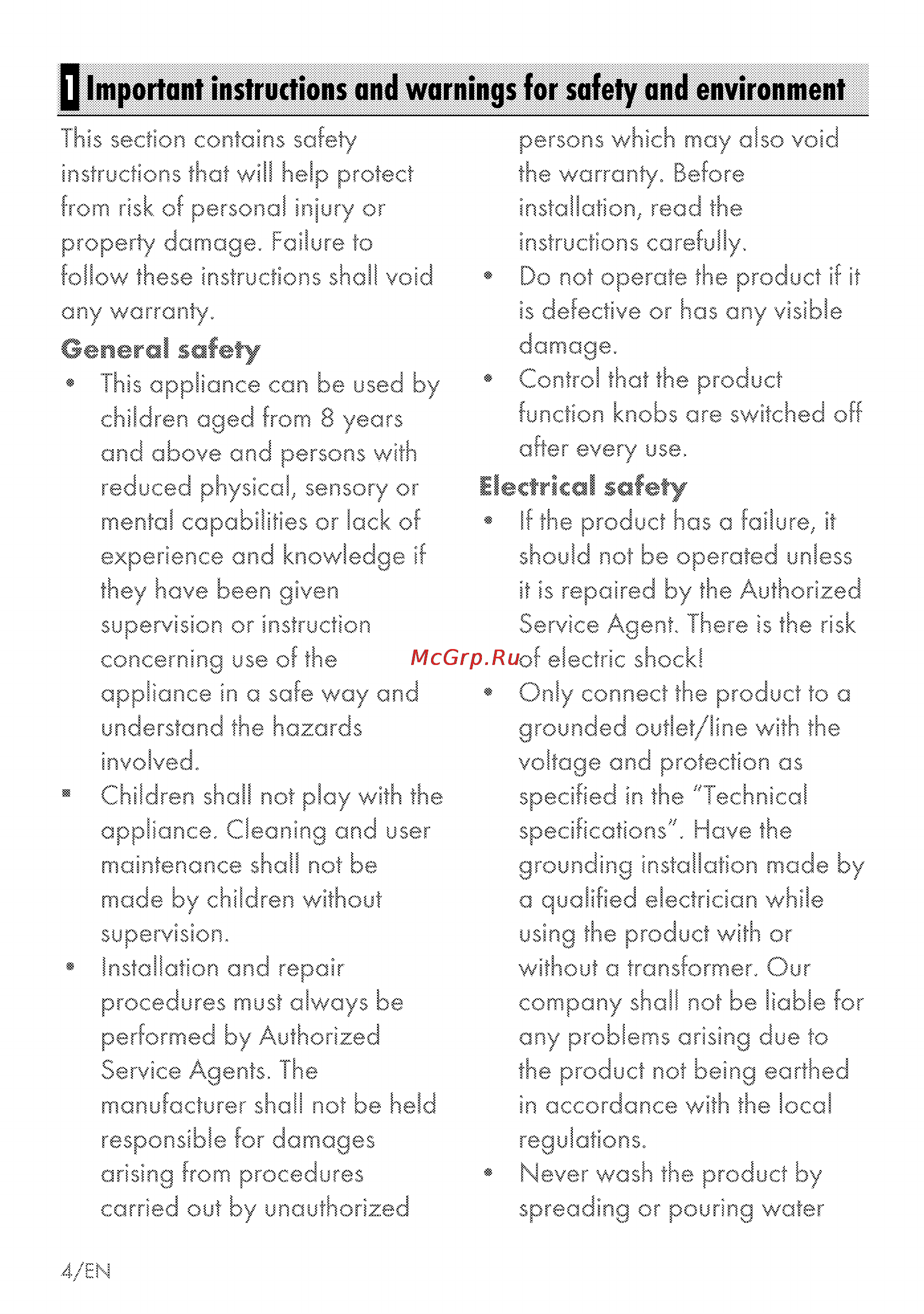 Grundig GIEV 323210 E [28/48] Q important instructions and warnings for safety and environment