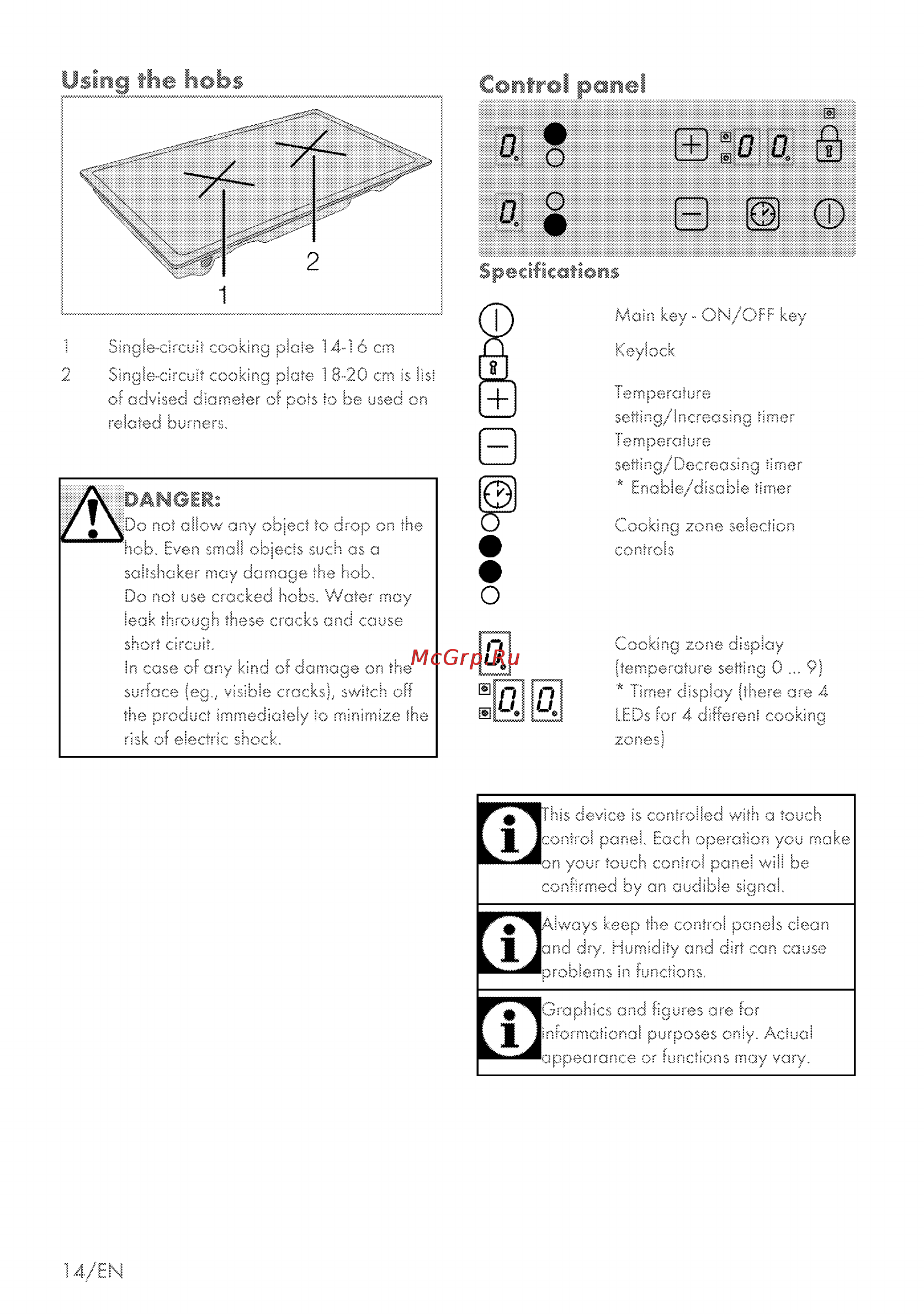 Grundig GIEV 323210 E [38/48] Using the hobs control panel