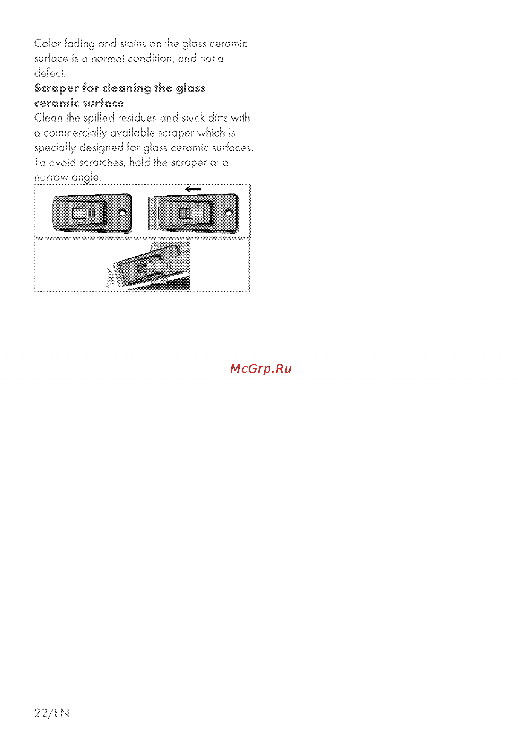 Grundig GIEV 323210 E [46/48] Scraper for dewing the giass ceramic surface
