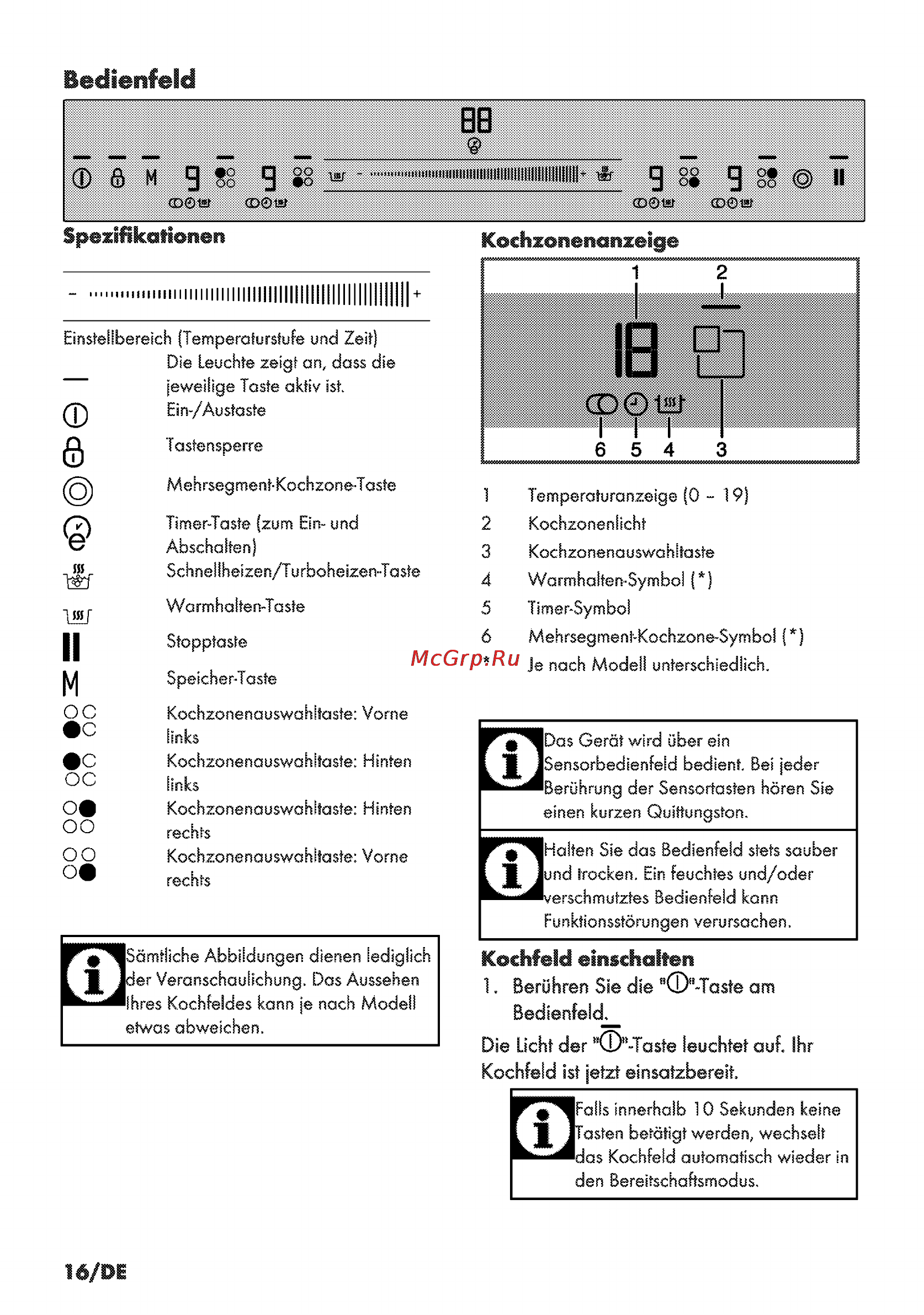 Grundig GIEV 624430 X [16/52] Bedienfeld