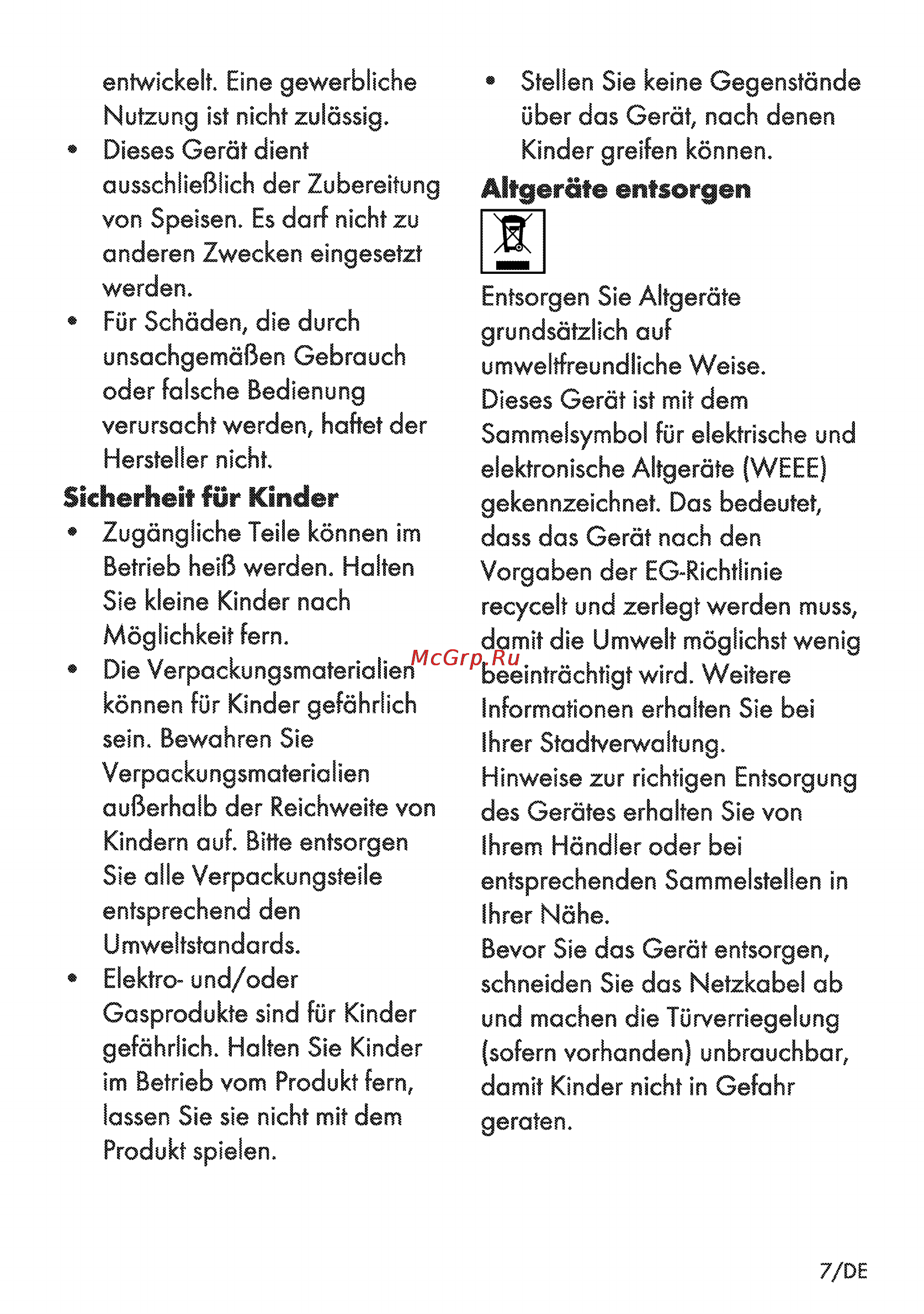 Grundig GIEV 624430 X [7/52] Altgerate entsorgen