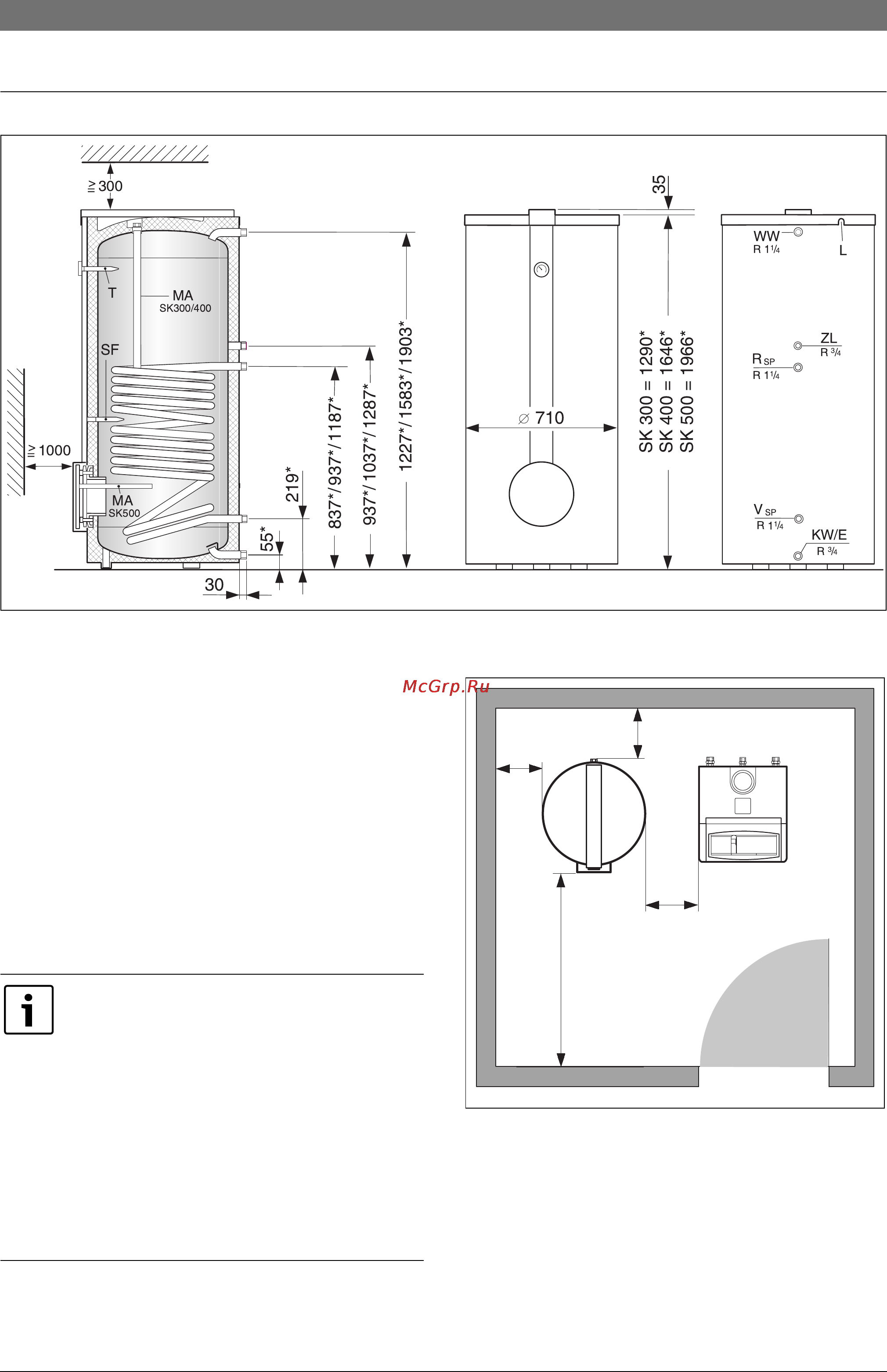Bosch SK 500-3 ZB [5/20] Òåõíè åñêèå õà²àêòå²èñòèêè ìîíòàæíûå è ï²èñîåäèíèòåëüíûå ²àçìå²û