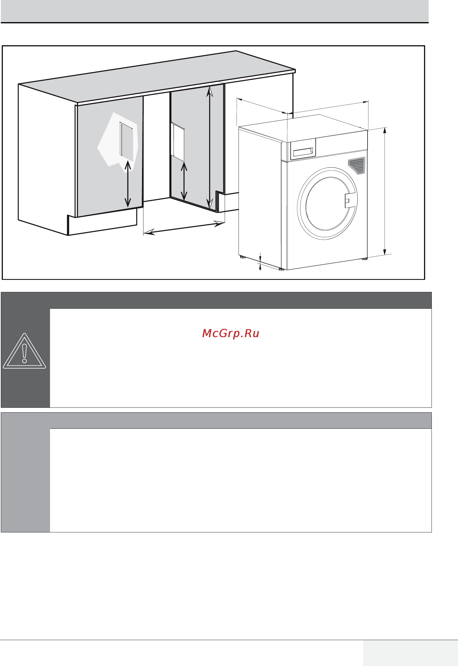Grundig GWD 59400 [17/72] Bündige aufstellung unter einer arbeitsplatte