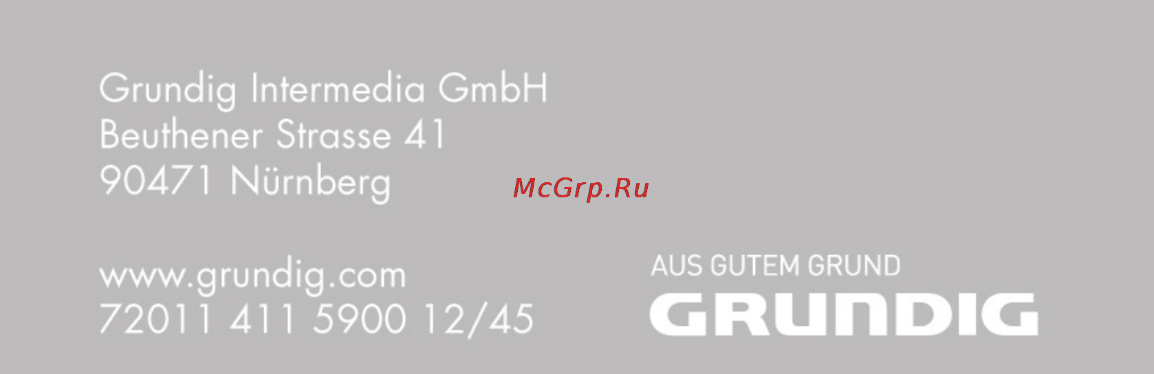 Grundig GTN 48261 GC Инструкция по эксплуатации онлайн [68/68] 67249