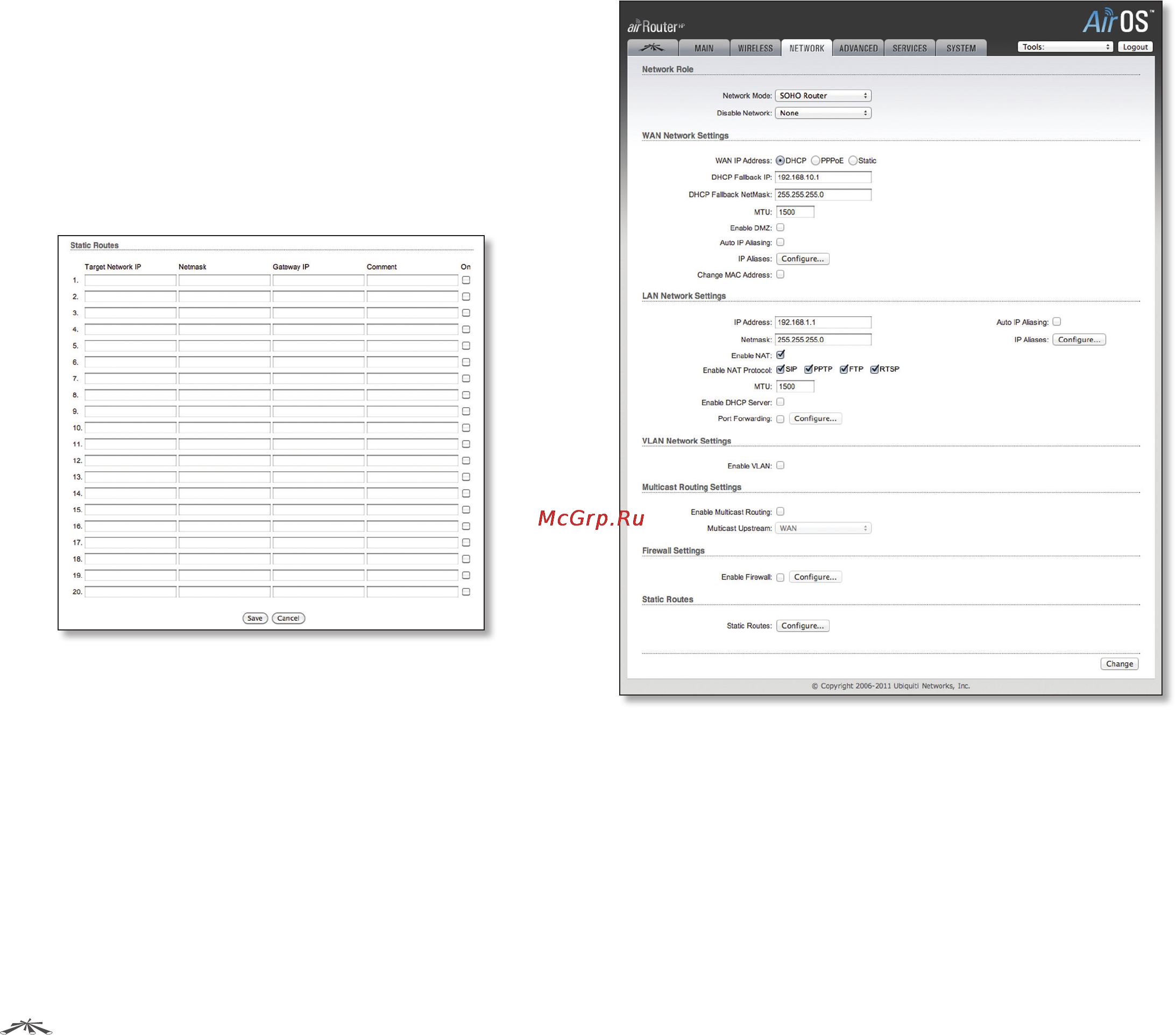 Ubiquiti AirRouter HP [25/61] Bridge static routes