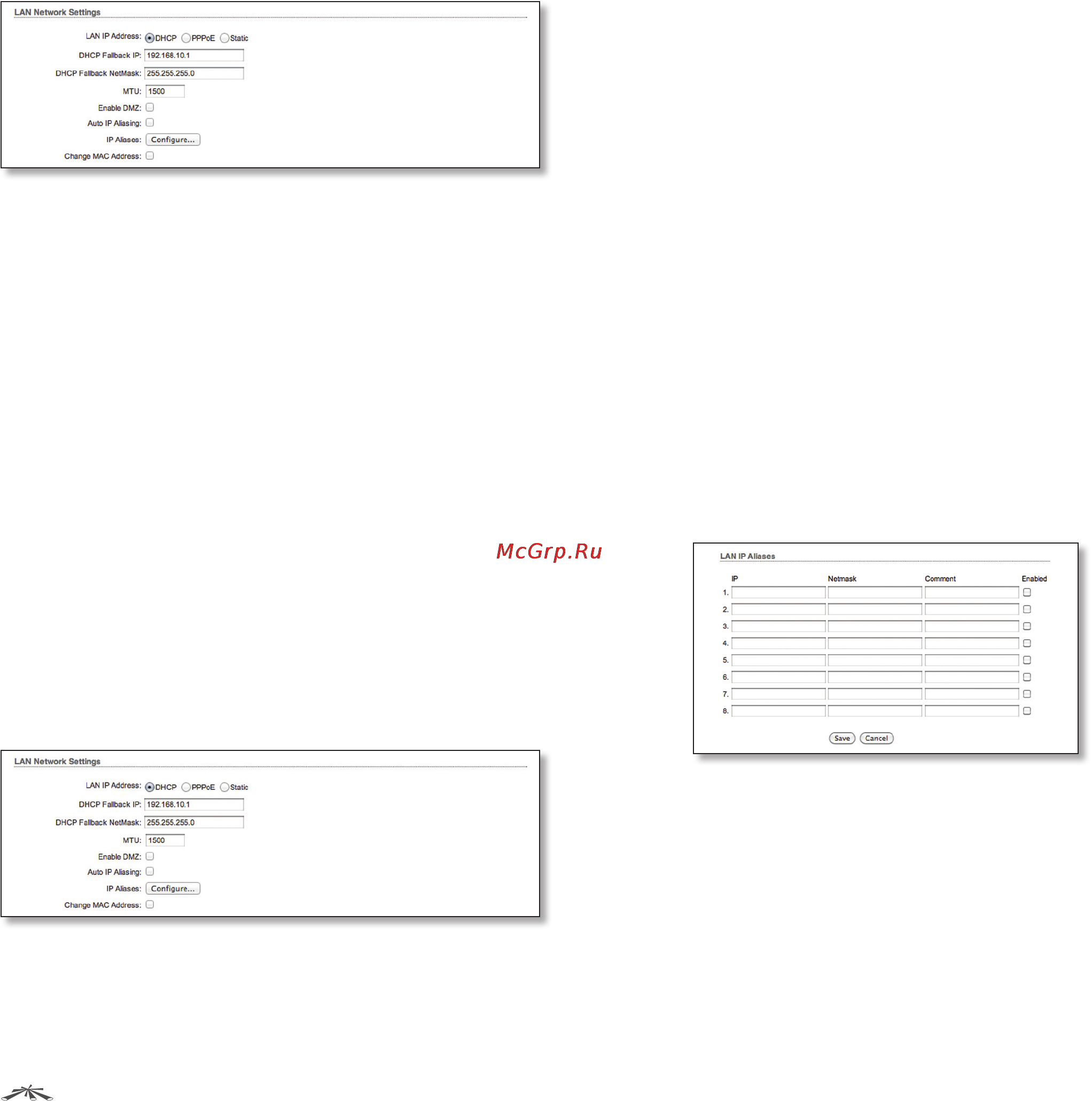 Ubiquiti AirRouter HP [27/61] Router lan network settings