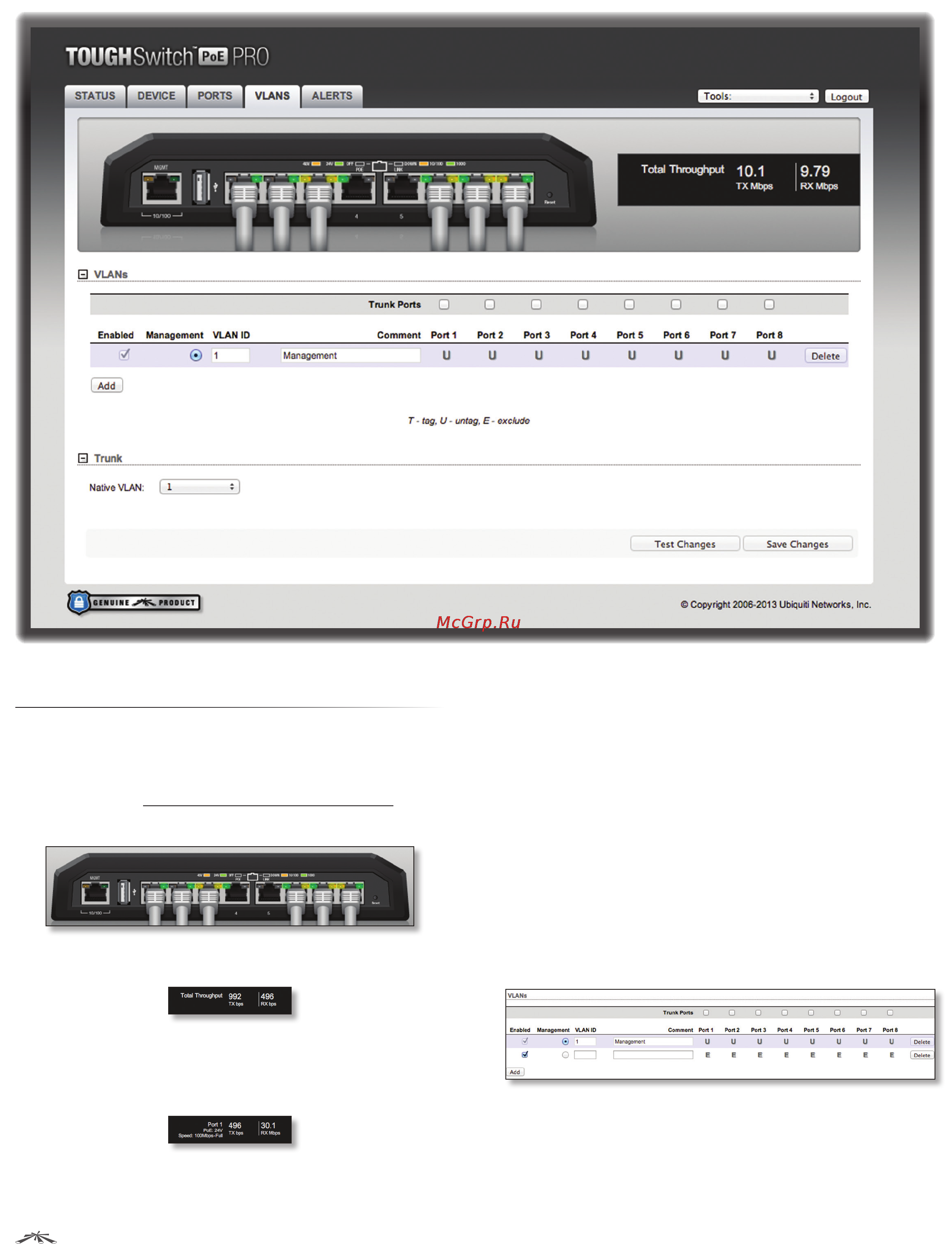 Ubiquiti TOUGHSwitch PoE [29/43] Chapter 7 vlans tab