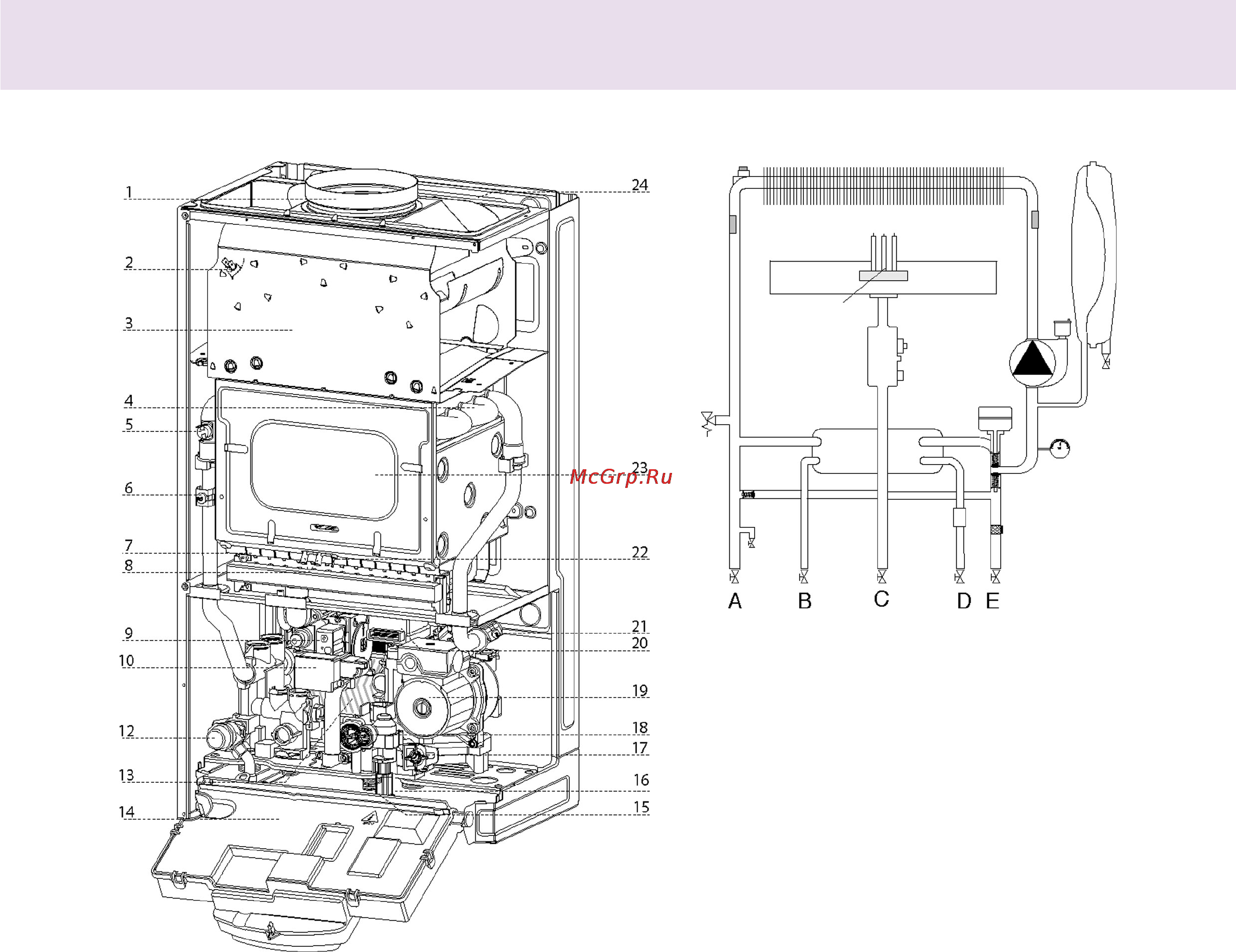 Chaffoteaux ALIXIA 24 CF [13/36] Общий вид гидравлическая схема