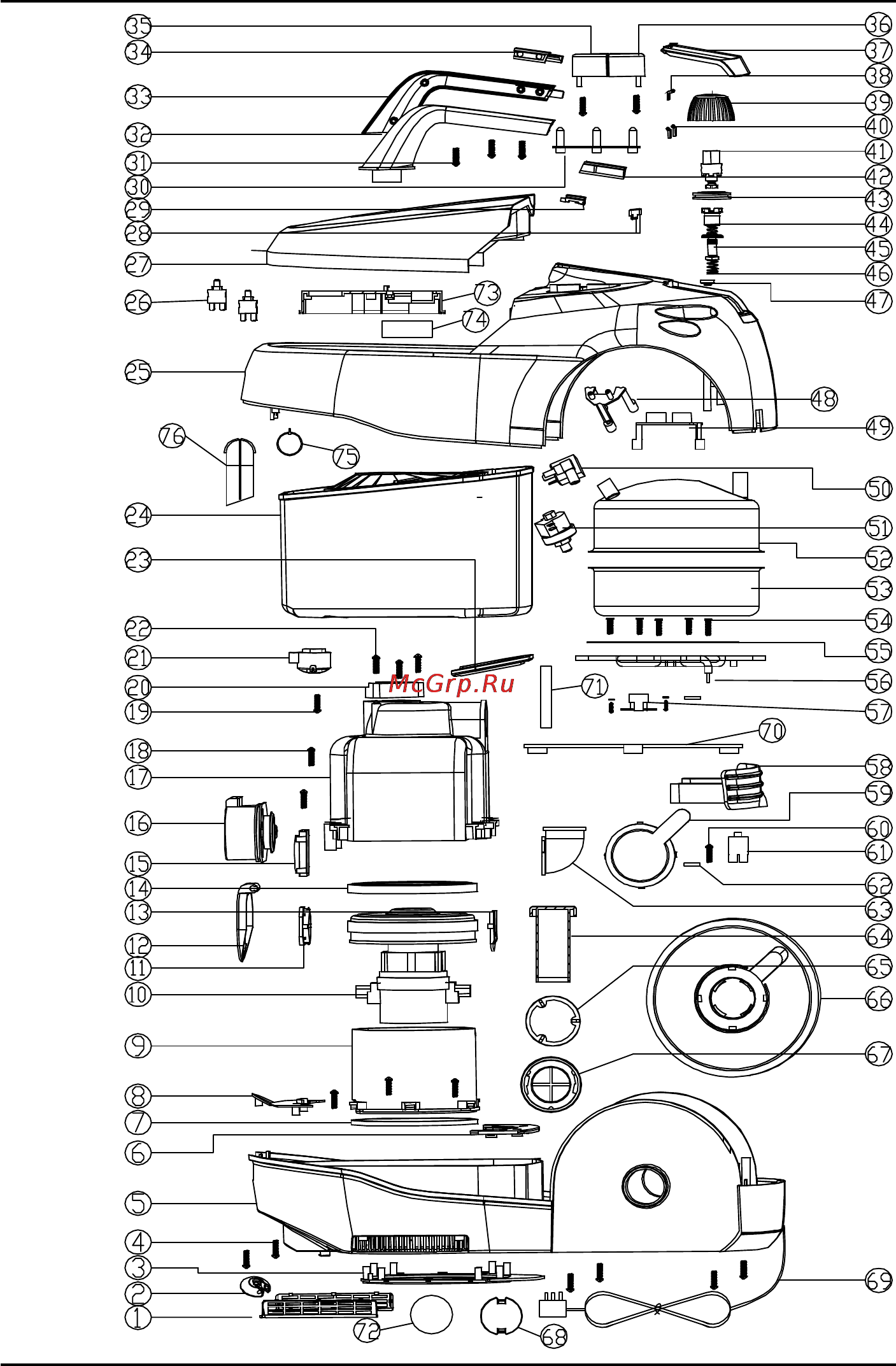 Bort BSS-3500-St [36/48] Exploded view