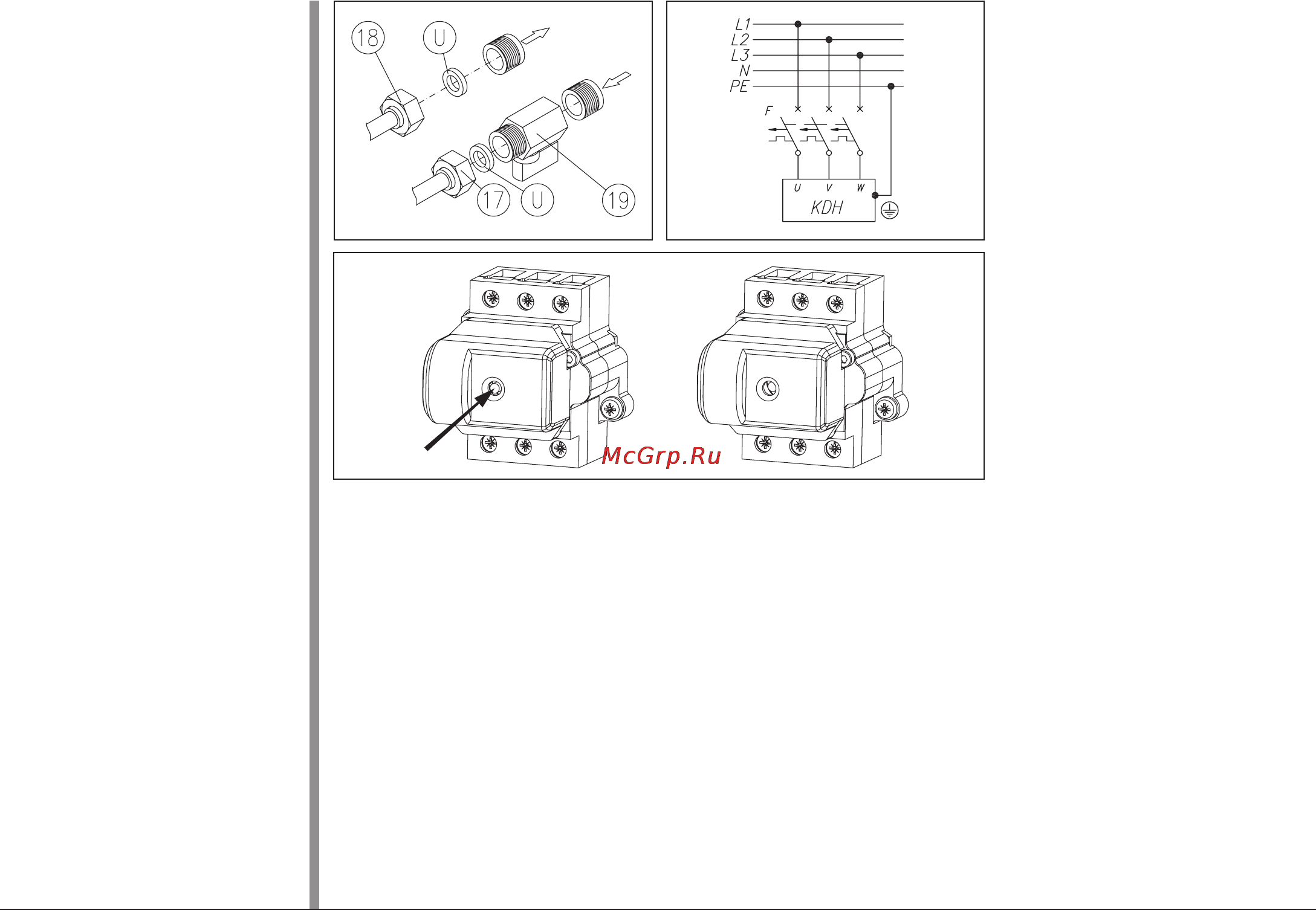 Kospel KDH LUXUS HYDRAULIC 9 [5/12] Электропроводка должна быть защищена диффе ренциальным выключате лем и средствами обеспе чивающими отключение прибора от электросети в которых расстояние между контактами всех полюсов составляет не менее 3 мм