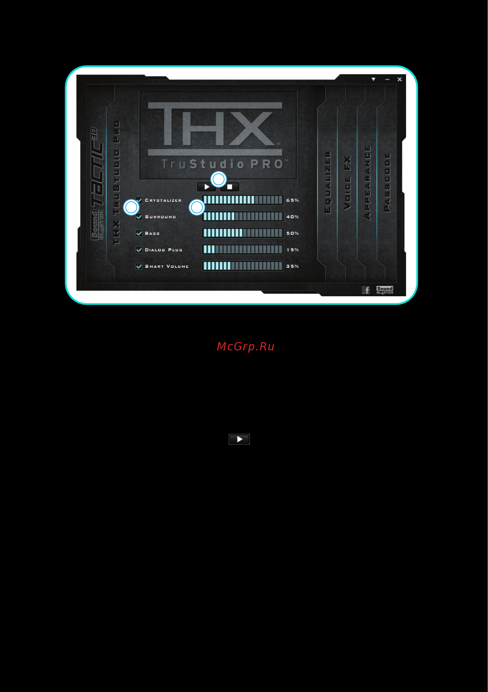 Creative SB Sigma (GH0140) [8/20] Параметры thx trustudio pro