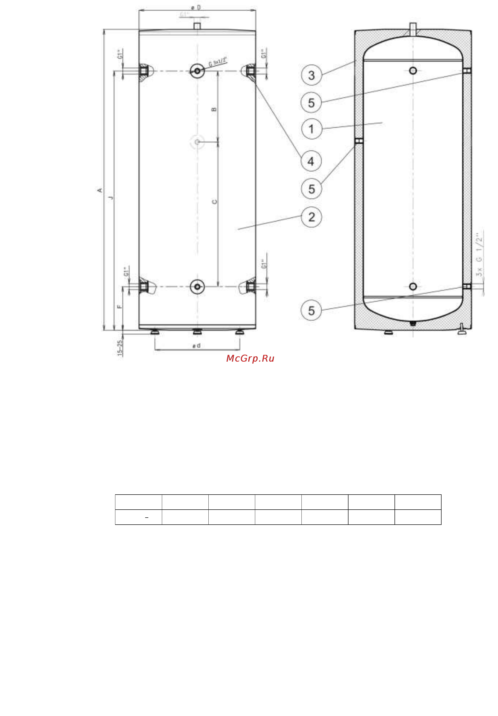Drazice NAD 250 v 1 [3/3] Основные размеры