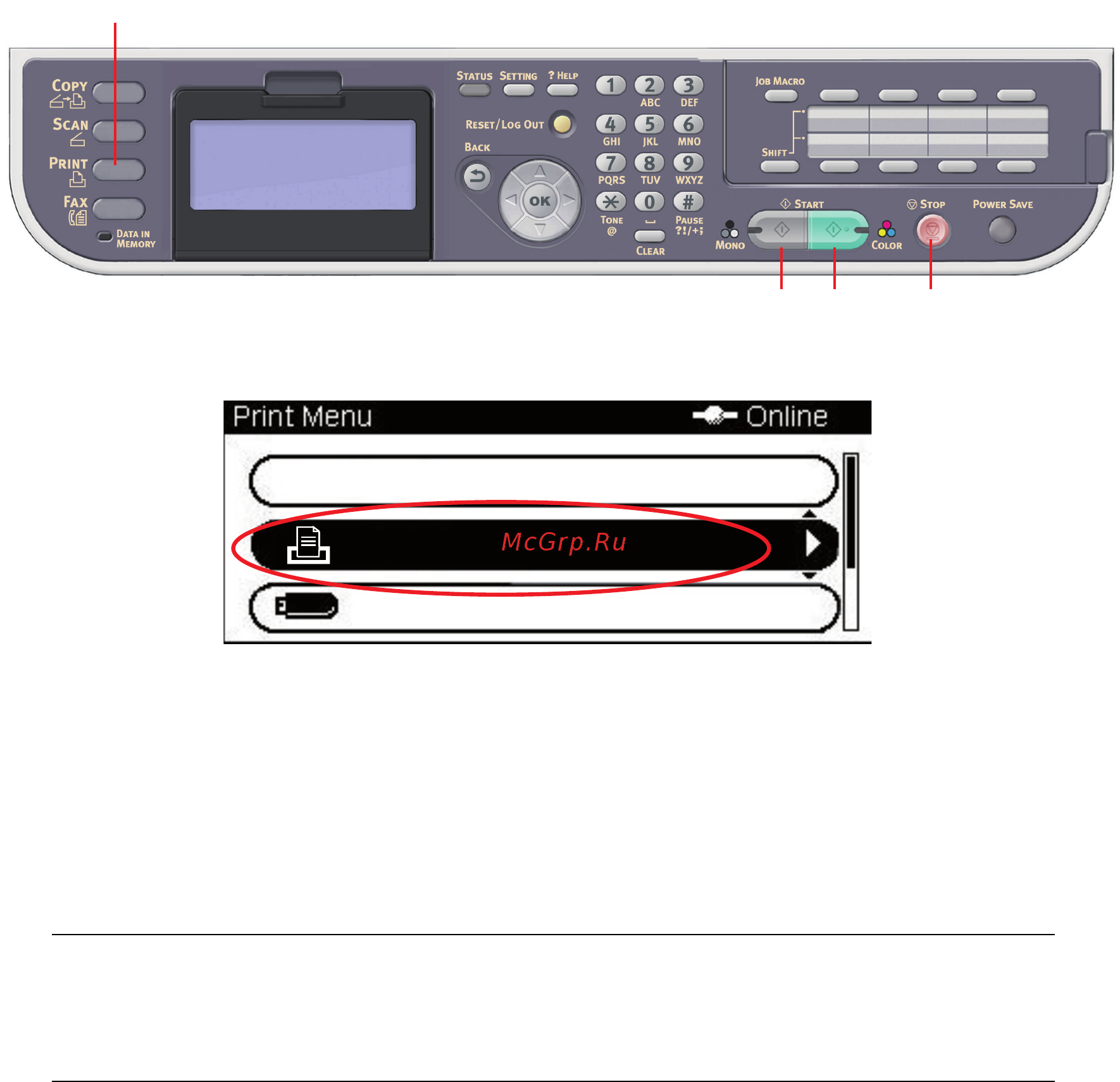 OKI MC562dnw [92/200] Задание печати только для mc562dn mc562w mc562dw es5462 mfp es5462dw mfp и mps2731mc