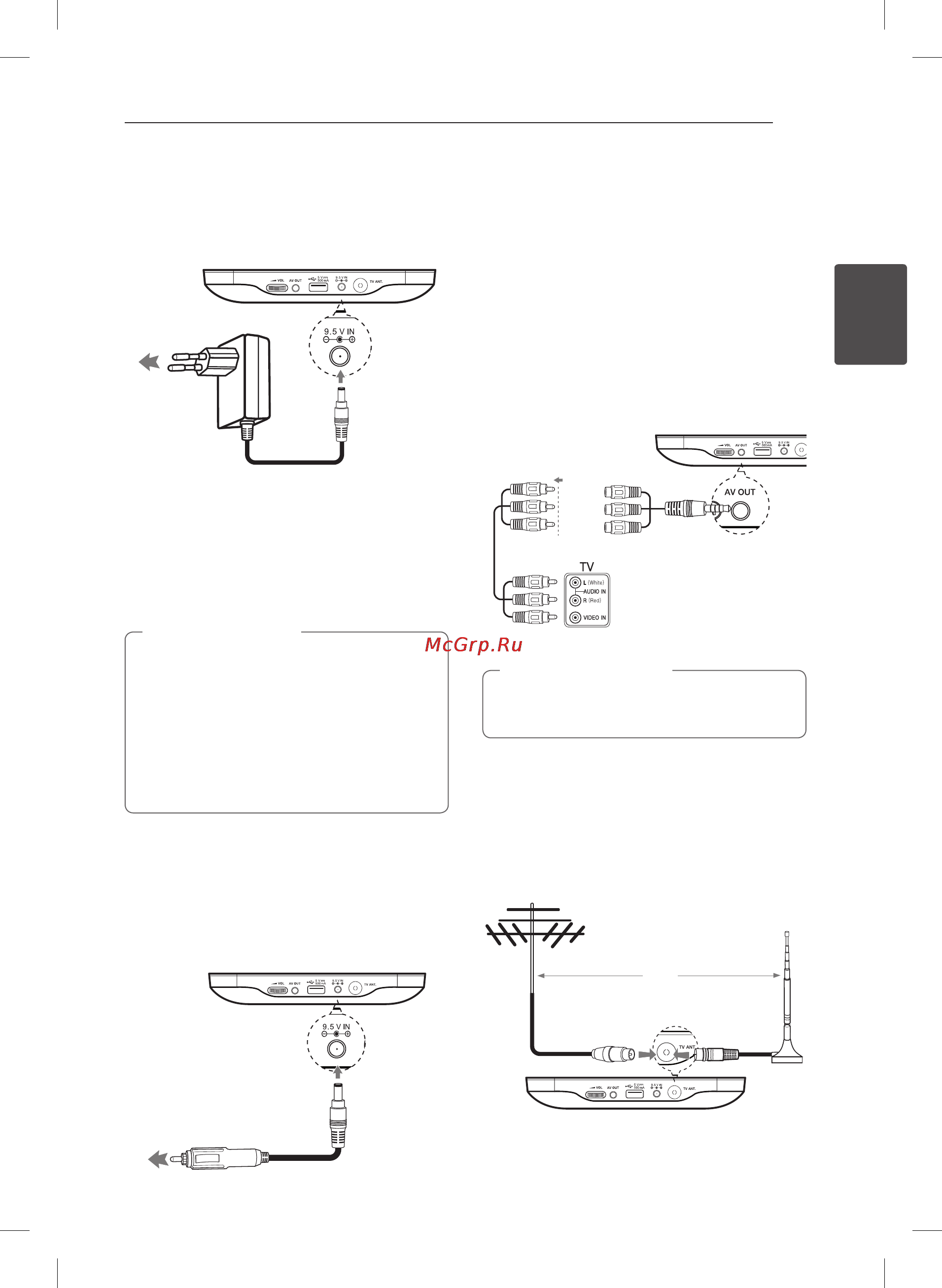 LG DT924A [11/24] Подключение автомобильного адаптера