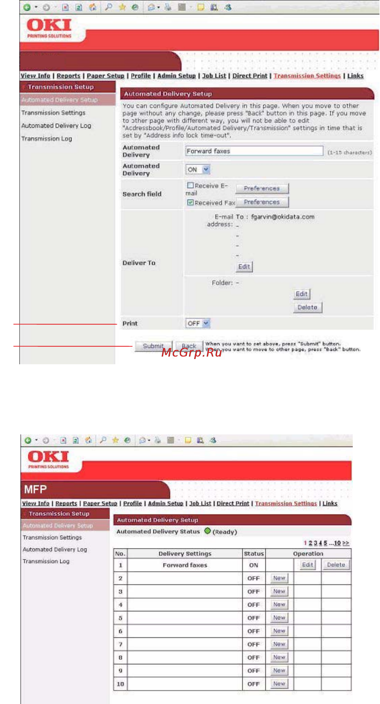 OKI MC861+ Инструкция по эксплуатации онлайн [78/186] 68450