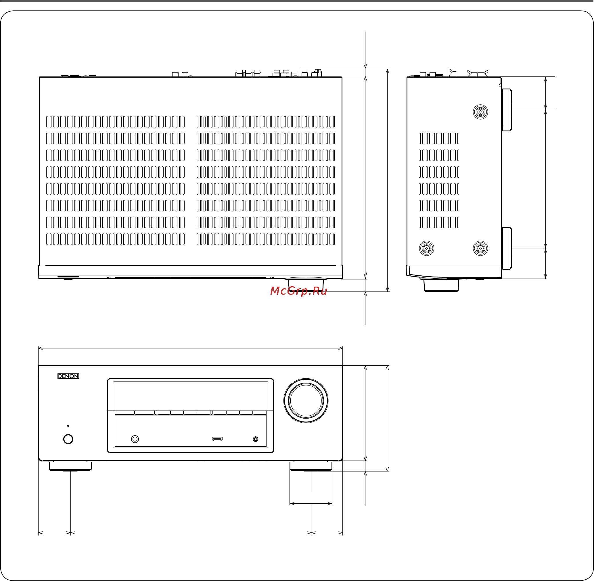 Denon AVR-1513BL [61/62] Размеры