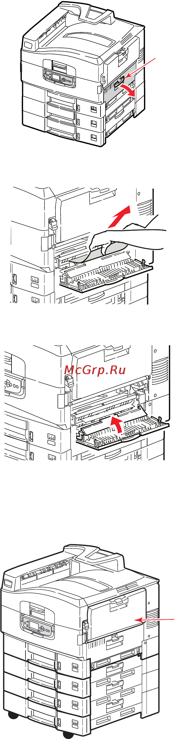 OKI C9655 [42/85] Открытая крышка замятие бумаги боковая крышка лотка tttttt