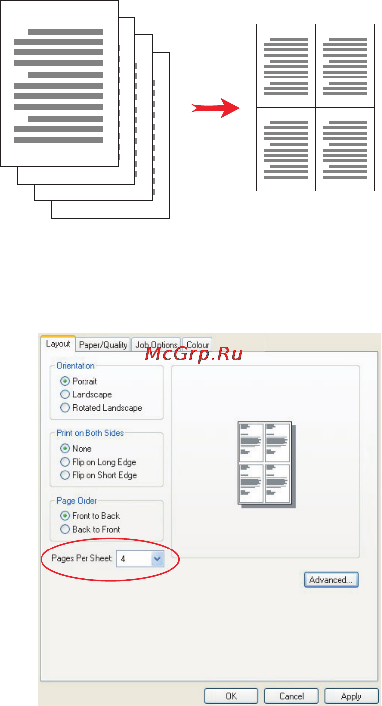 OKI C920WT [72/169] Printing multiple pages on one sheet n up