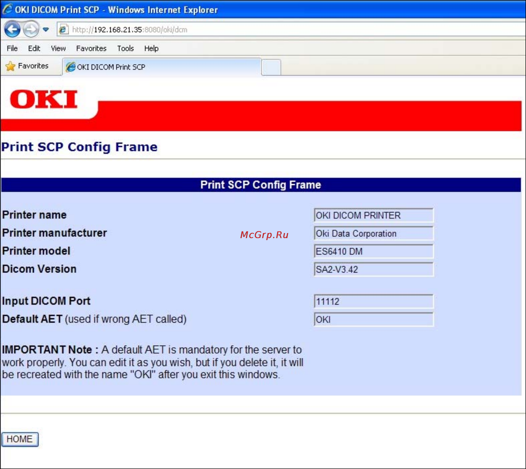 OKI C711DM [18/20] 4 open the config menu