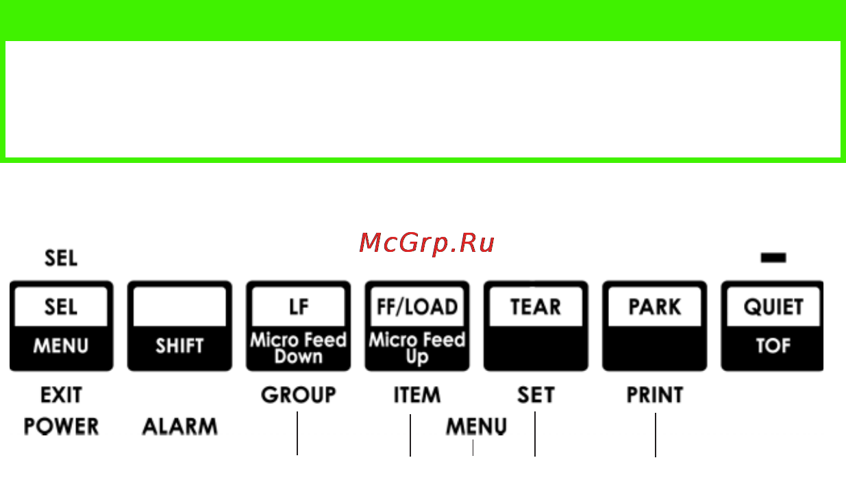 OKI ML5520 [28/95] Клавиши режима меню