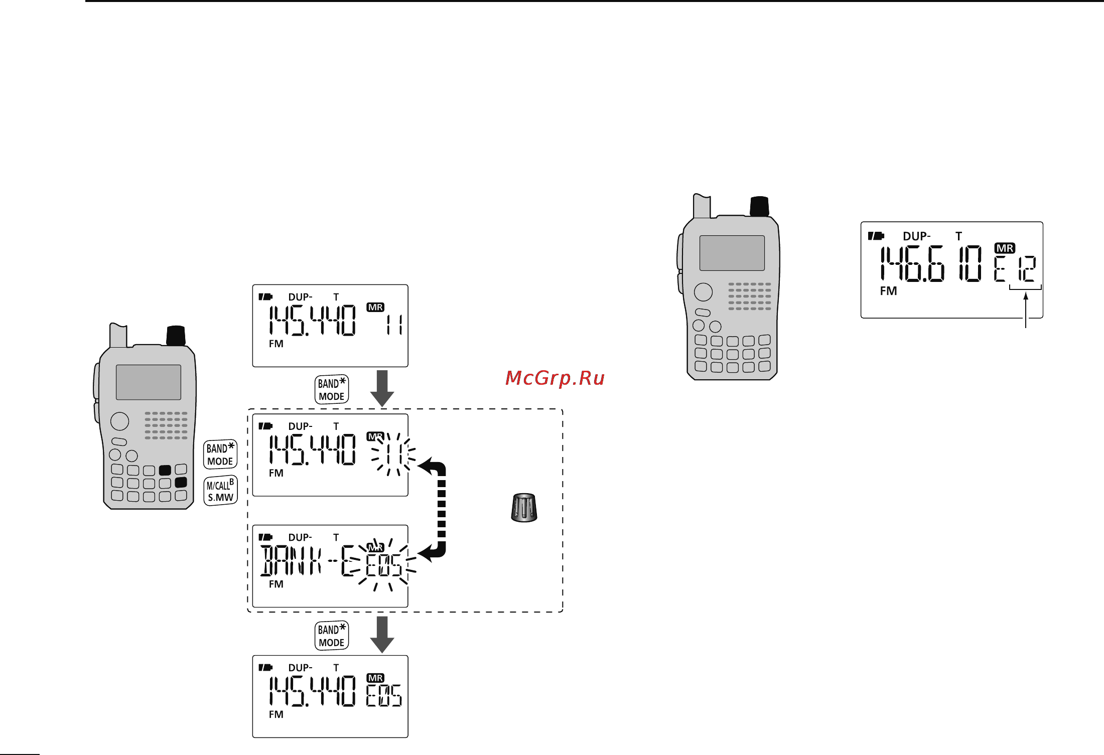 Icom IC-80AD [104/188] Memory bank selection