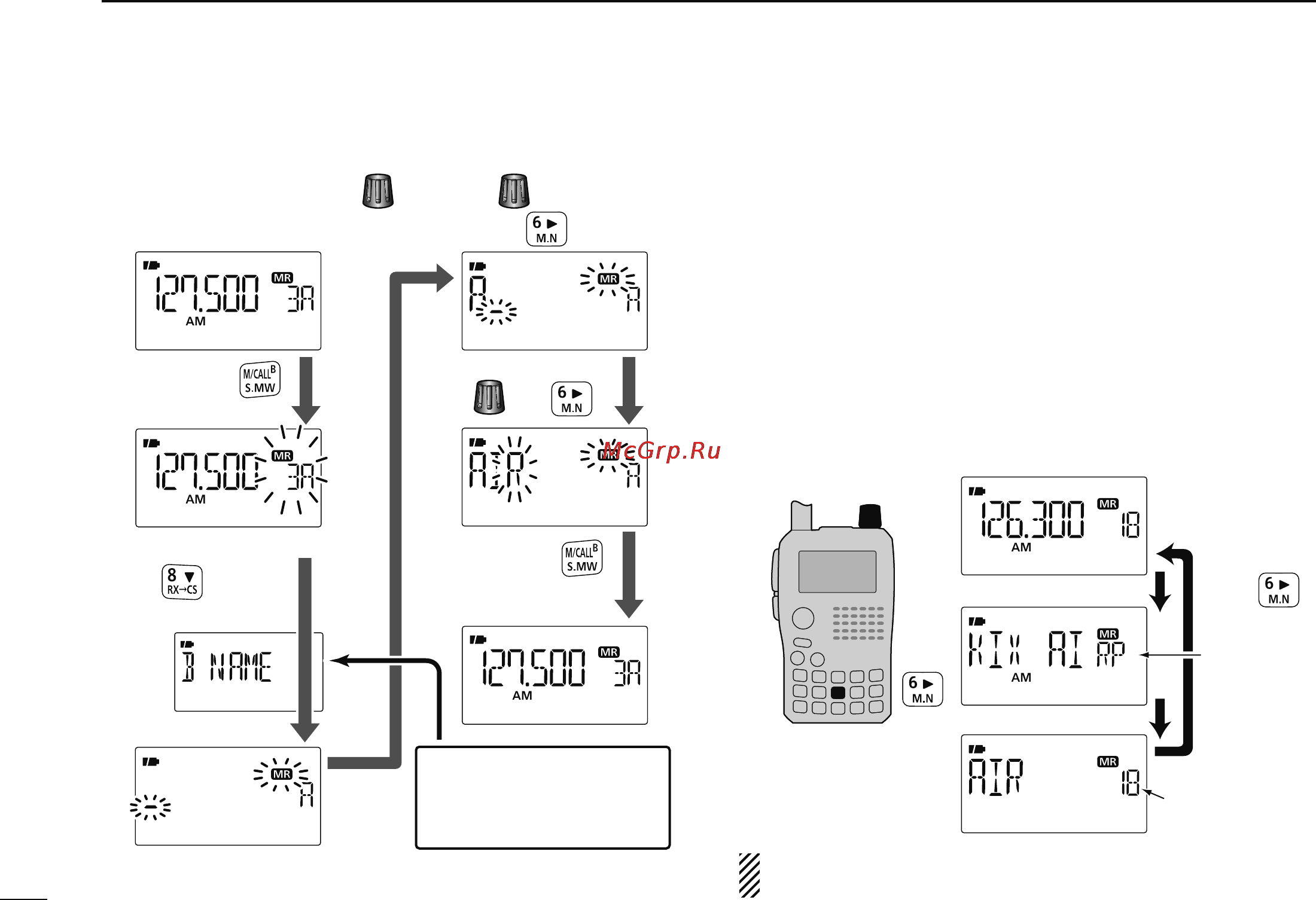 Icom IC-80AD [106/188] Selecting memory bank name indication