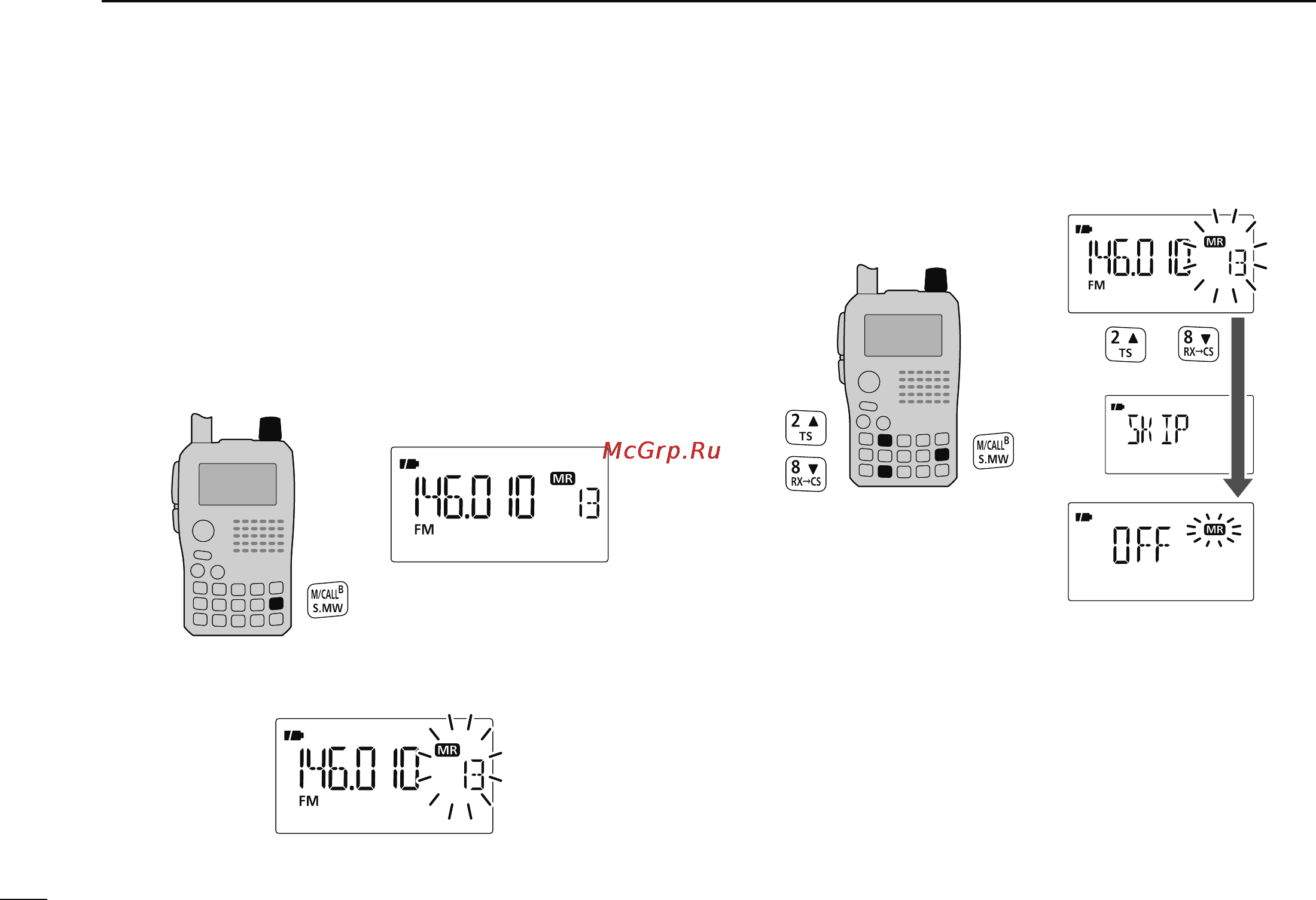 Icom IC-80AD [116/188] Skip channel frequency setting