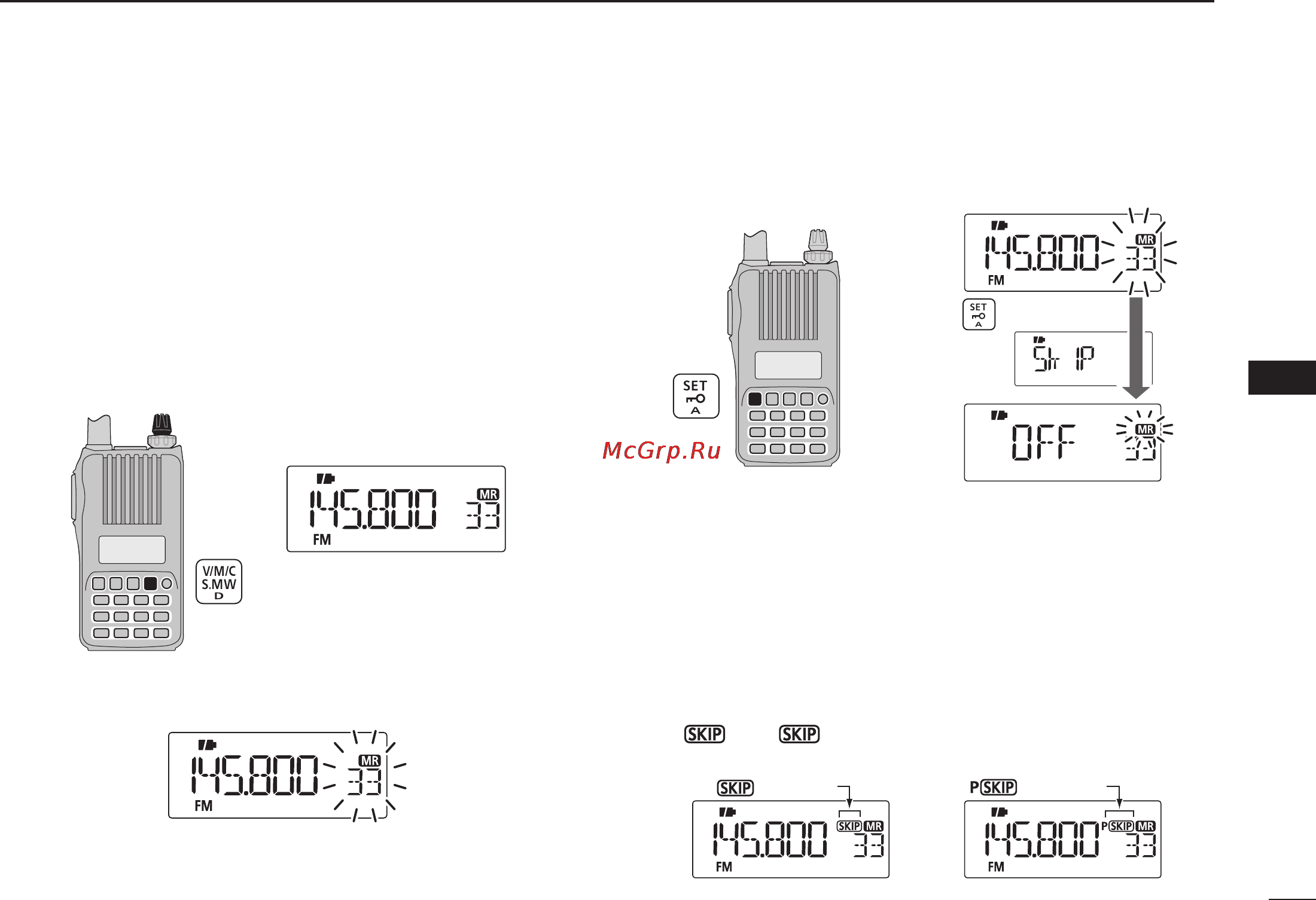 Icom IC-T70E [53/96] Skip channel frequency setting