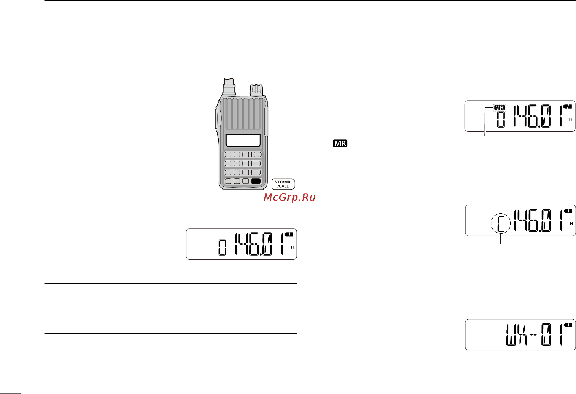 Icom IC-V80 [22/64] Mode selection