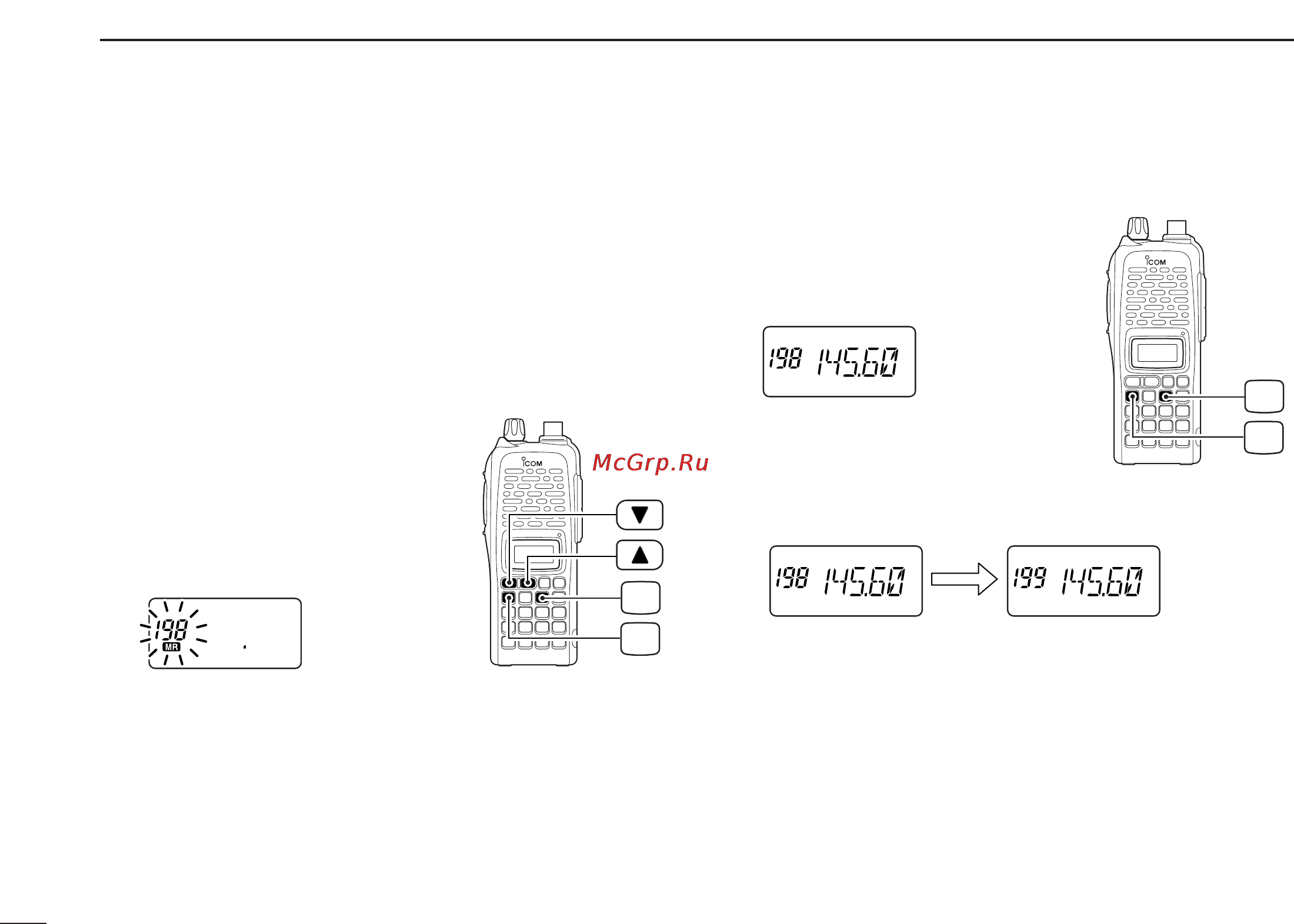 Icom IC-V82 [12/96] Selecting a memory channel