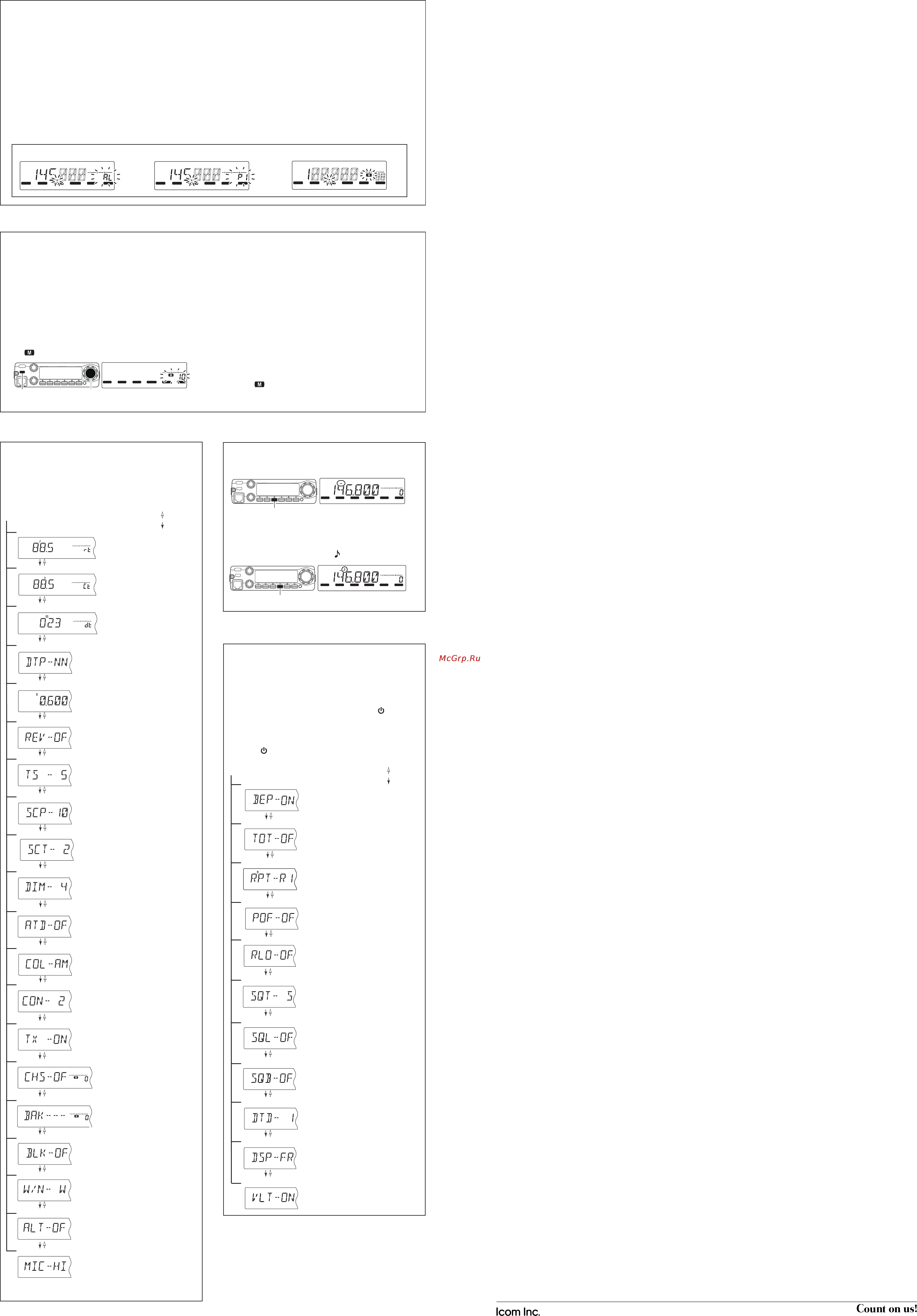 Icom IC-2300H [2/2] Set mode