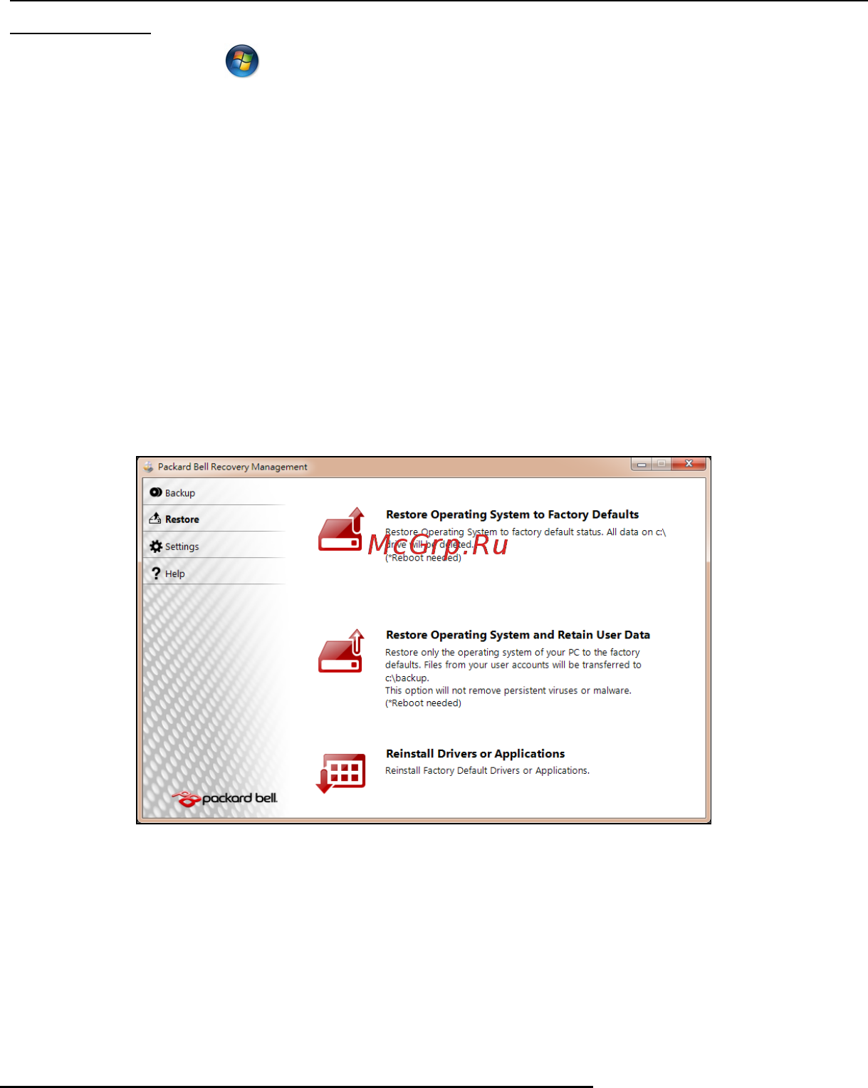 Packard Bell easynote te11hc-20204g50mnks, nx.c1yer.006 Инструкция по эксплуатации онлайн [16/33] 160943