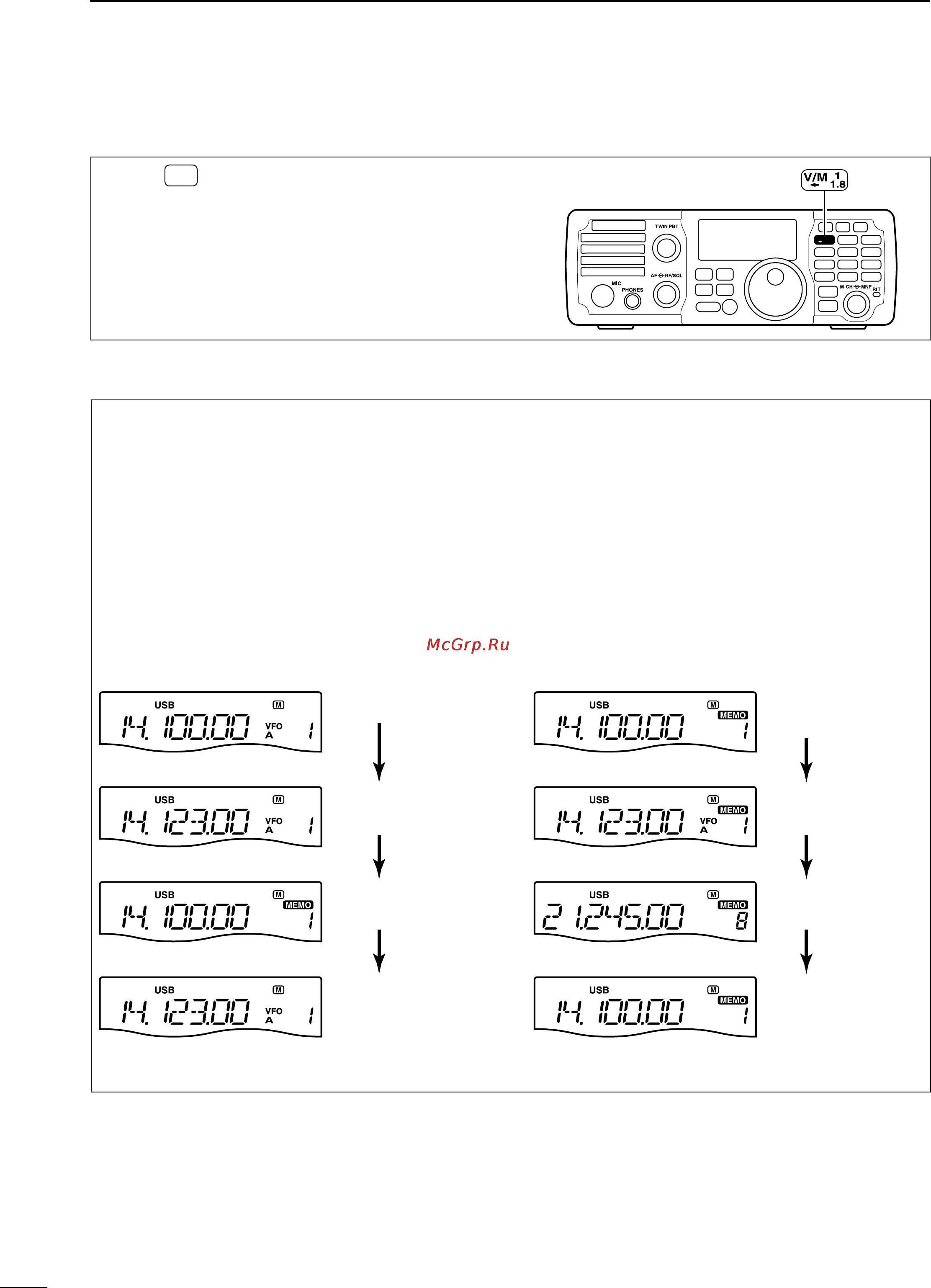 Icom IC-7200 [28/104] Selecting vfo memory mode