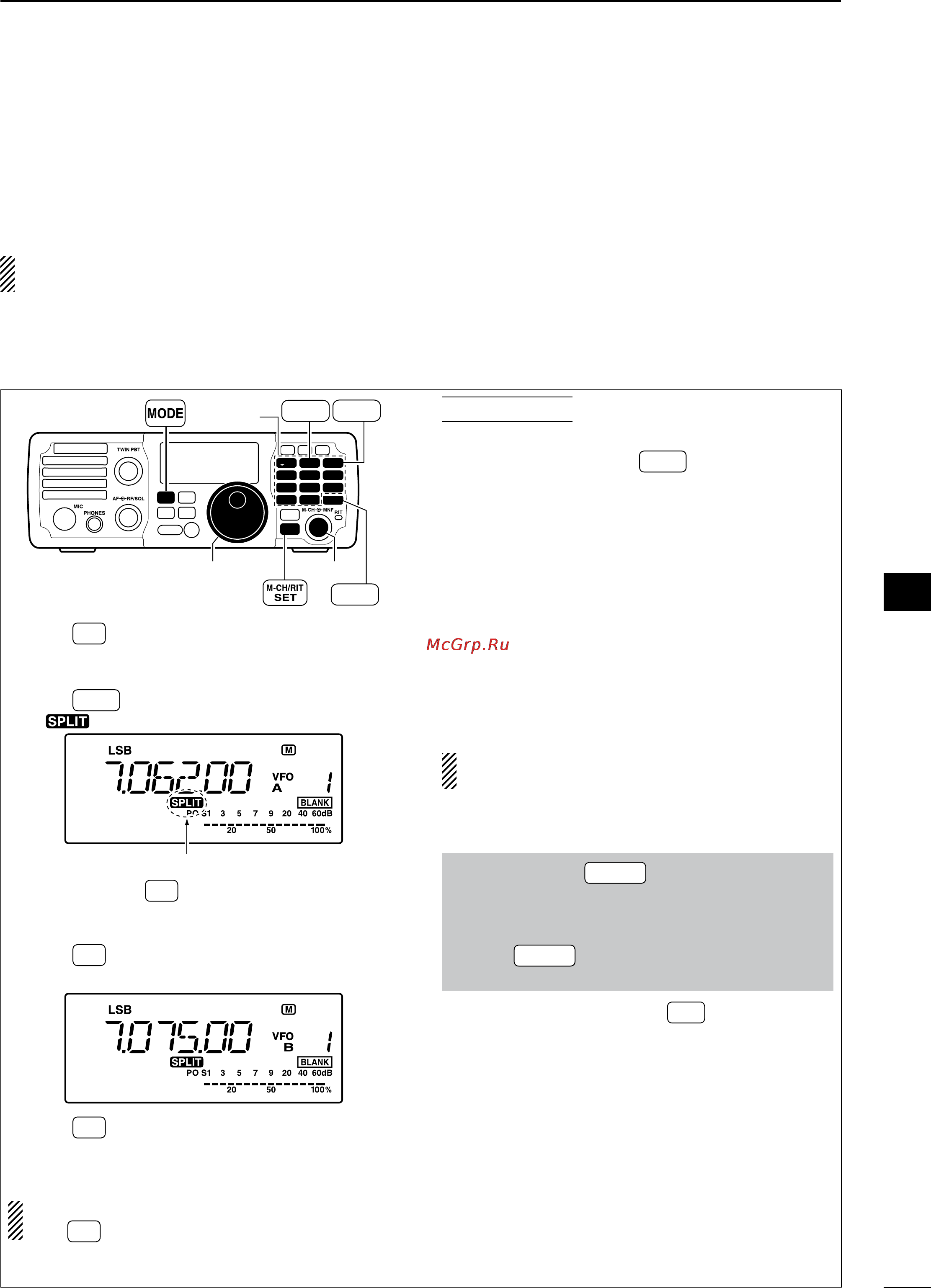 Icom IC-7200 [63/104] Split frequency operation