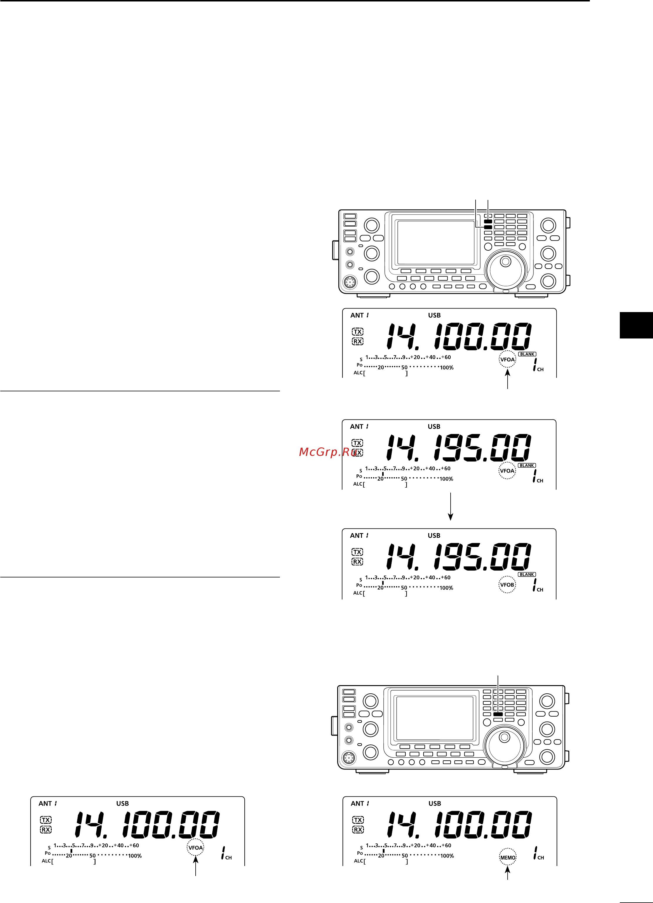 Icom IC-7410 [31/124] Selecting vfo memory mode