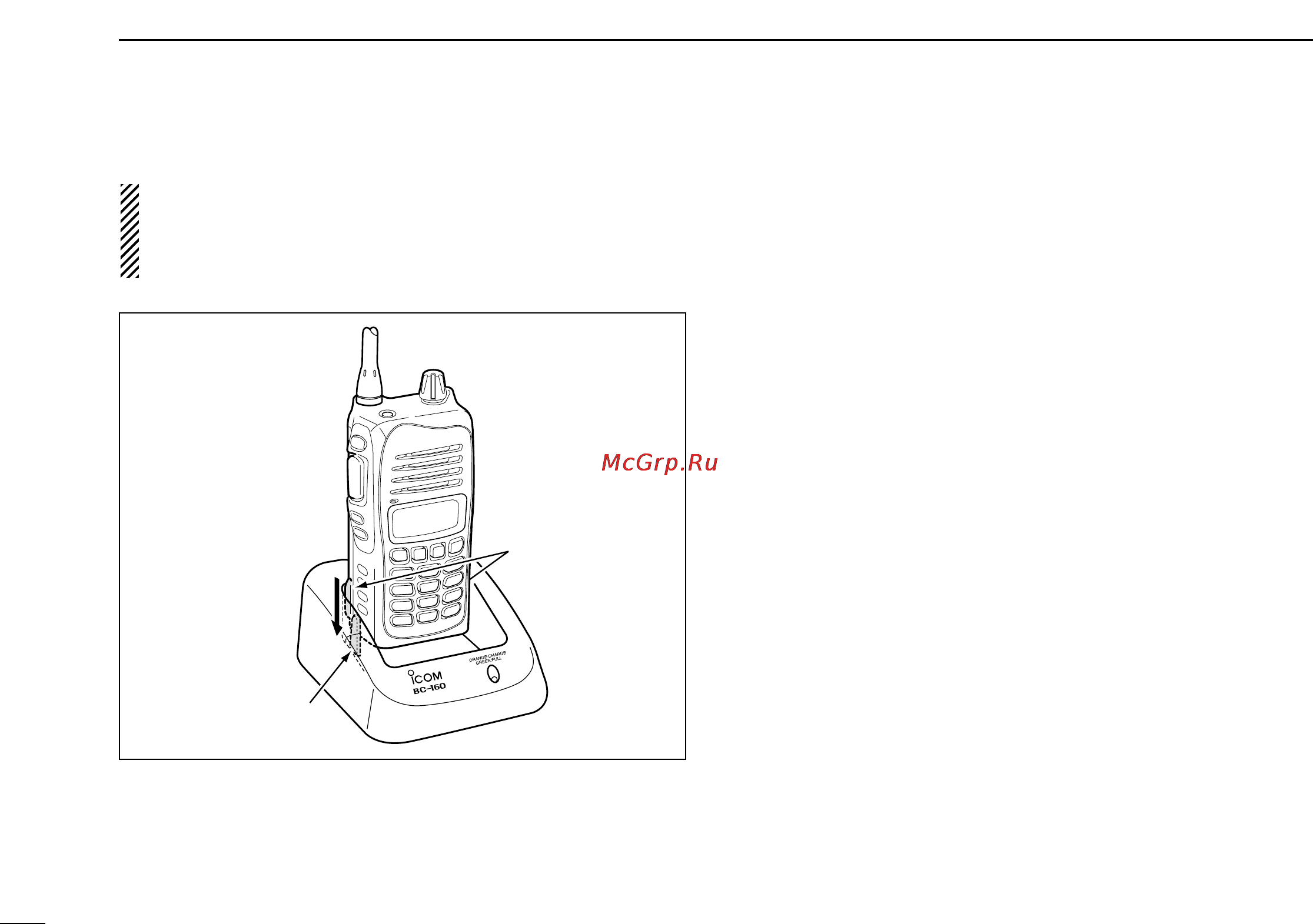 Icom IC-F3021 [24/32] Battery charging