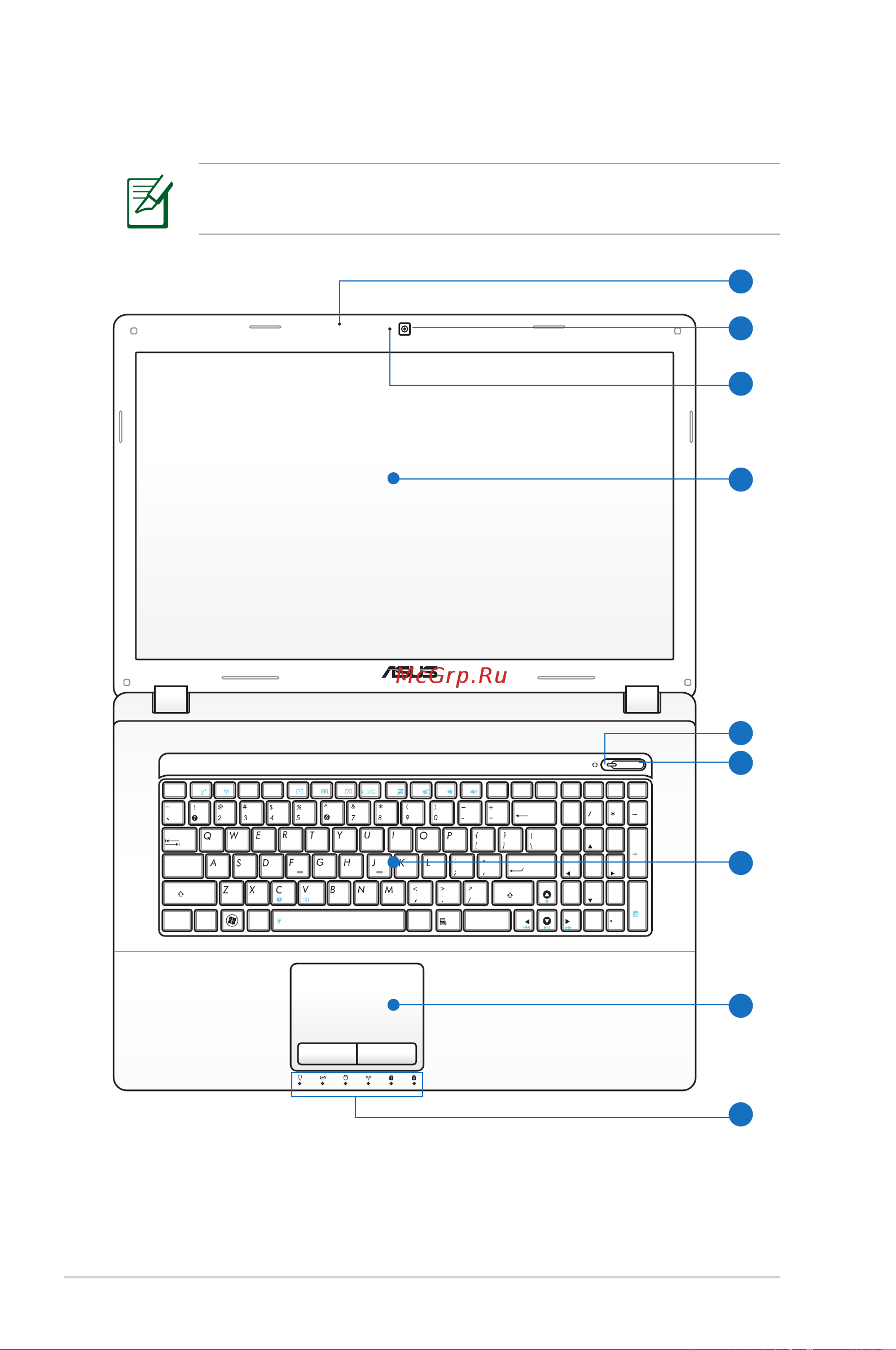 Asus Х73SM [14/117] Верхняя сторона