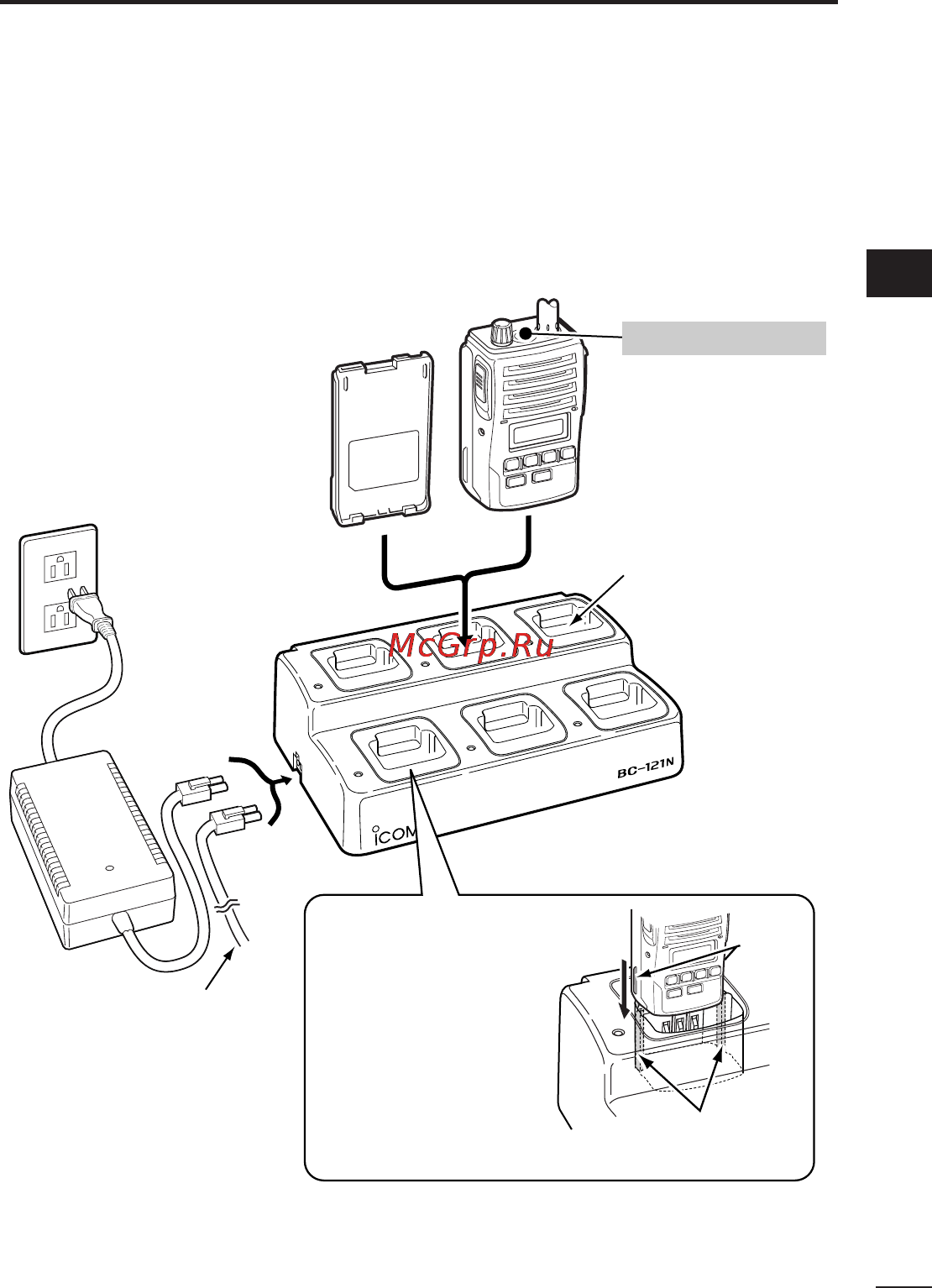 Icom IC-F60V [37/48] D rapid charging with the bc 121n ad 100