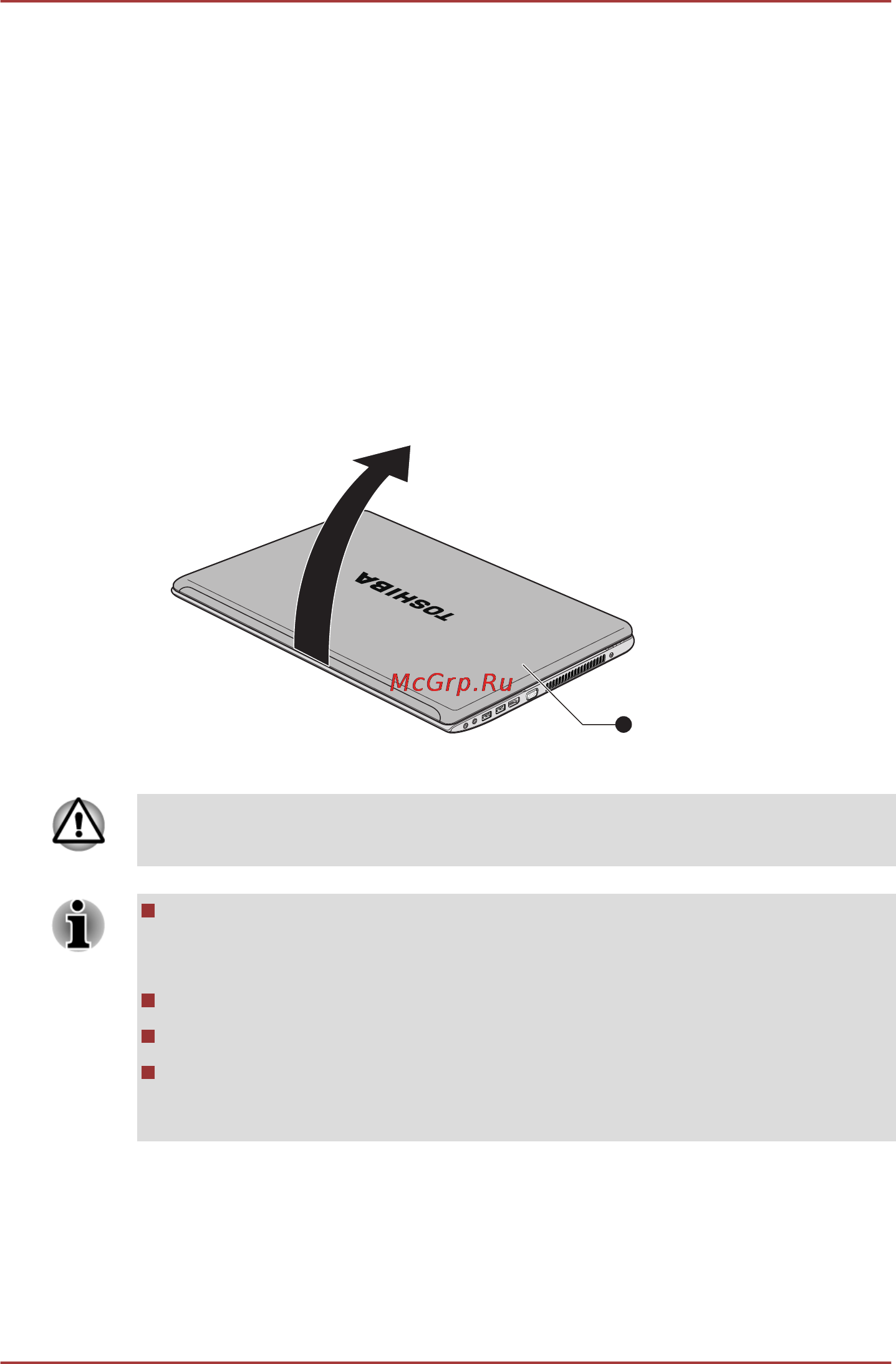 Toshiba P875-BMS [26/212] Открывание дисплея
