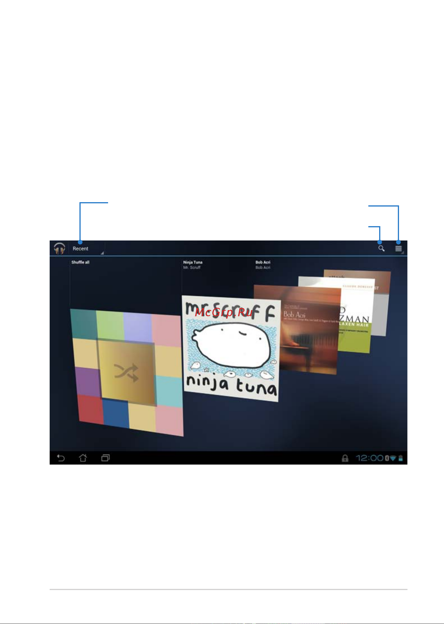 Asus Transformer Pad TF700KL-1B079A 16Gb 4G Dock Grey [31/89] Вы можете прослушать выбранный альбом или воспроизвести все аудиофайлы в случайном порядке