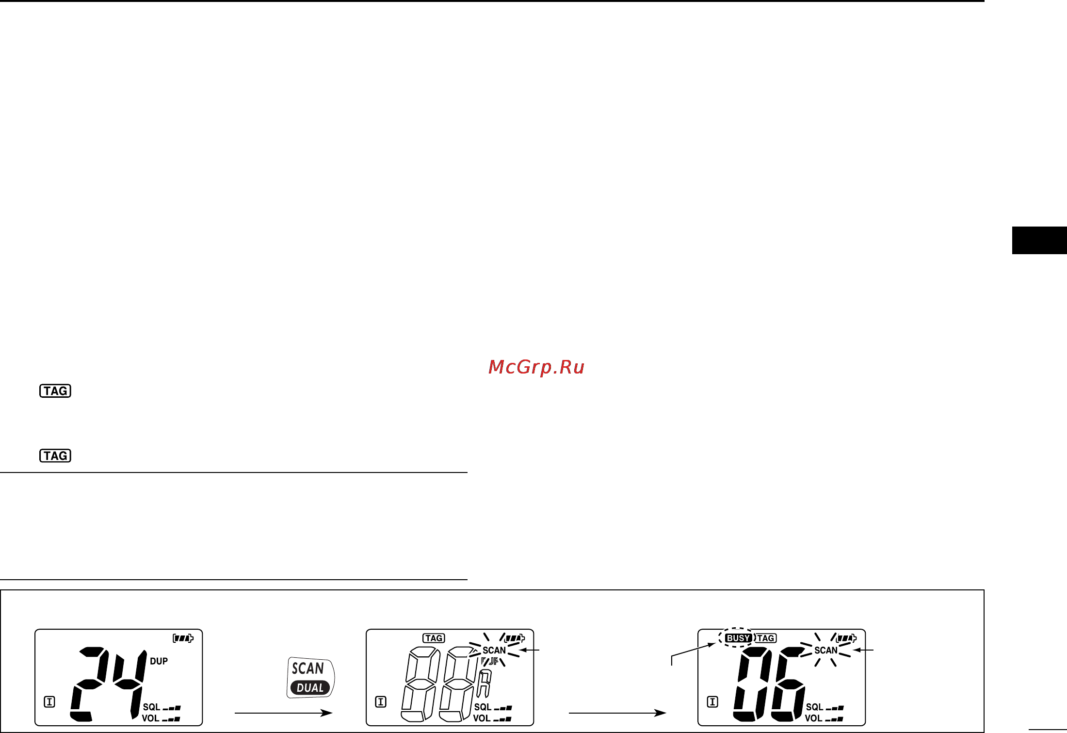 Icom IC-M36 [21/36] Setting tag channels