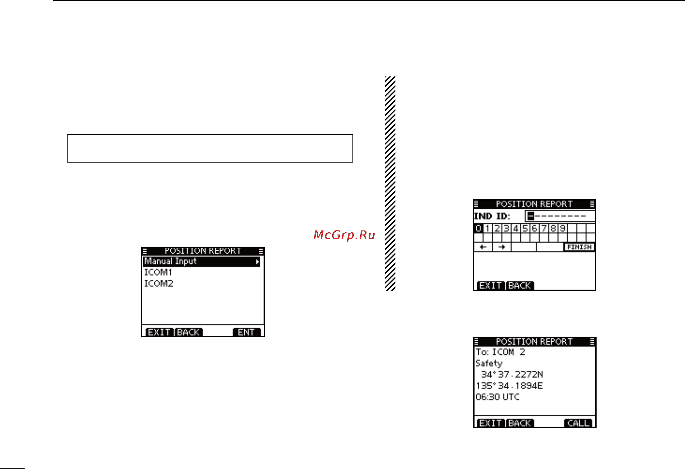 Icom IC-M506 [48/124] D transmitting a position report call