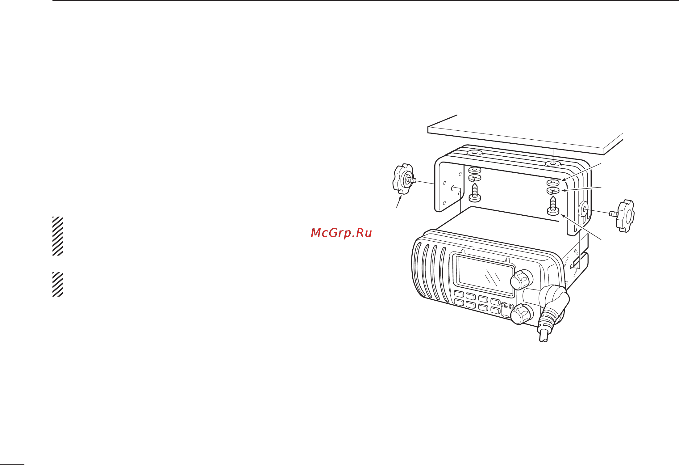 Icom IC-M412 [58/68] N mounting the transceiver